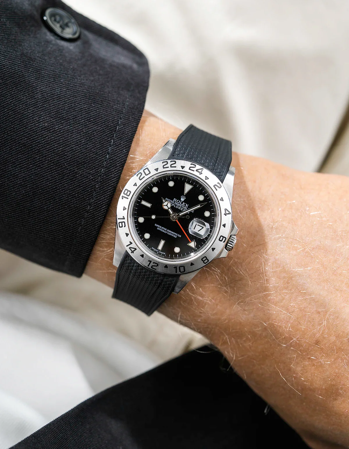 FKM Rubber Strap Integrated for Original Clasp - Rolex Explorer II 16570 - Image 29