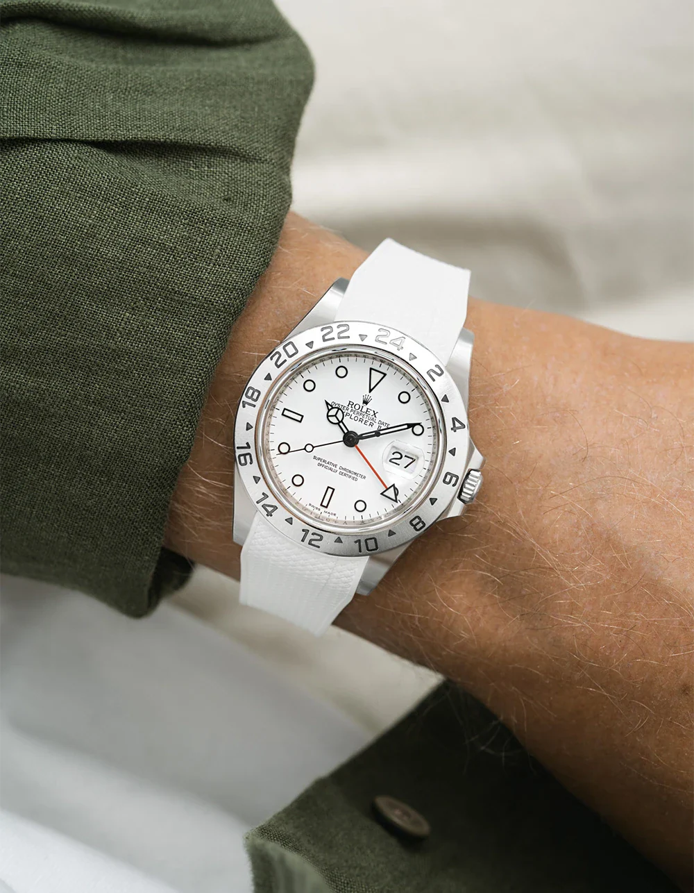 FKM Rubber Strap Integrated for Original Clasp - Rolex Explorer II 16570 - Image 46