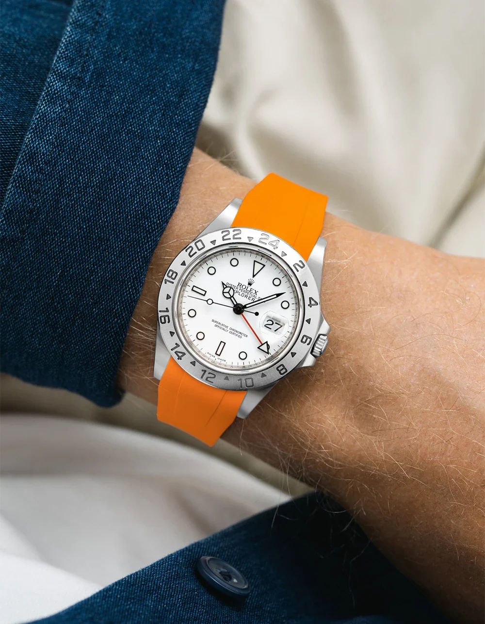 FKM Rubber Strap Integrated for Original Clasp - Rolex Explorer II 16570 - Image 8