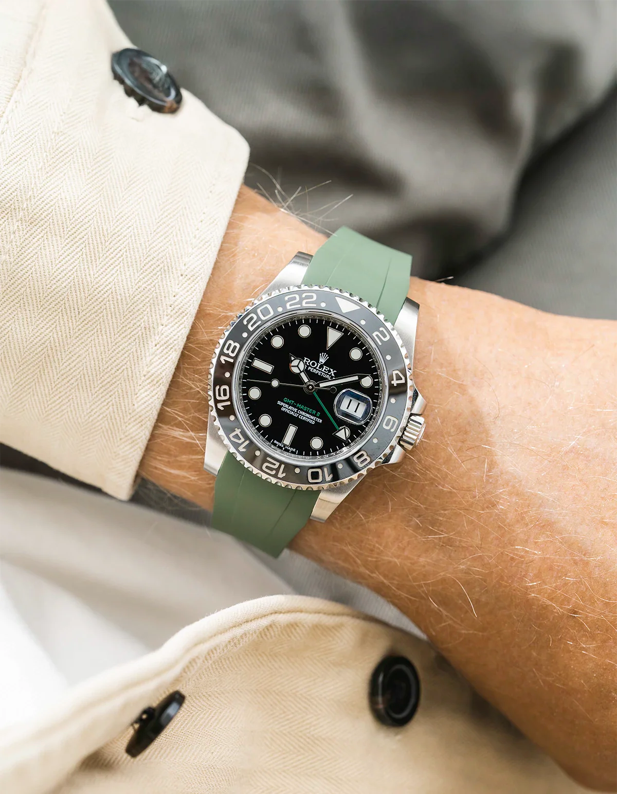 FKM Rubber Strap Integrated for Original Clasp - Rolex GMT Master II 116710 - Image 10