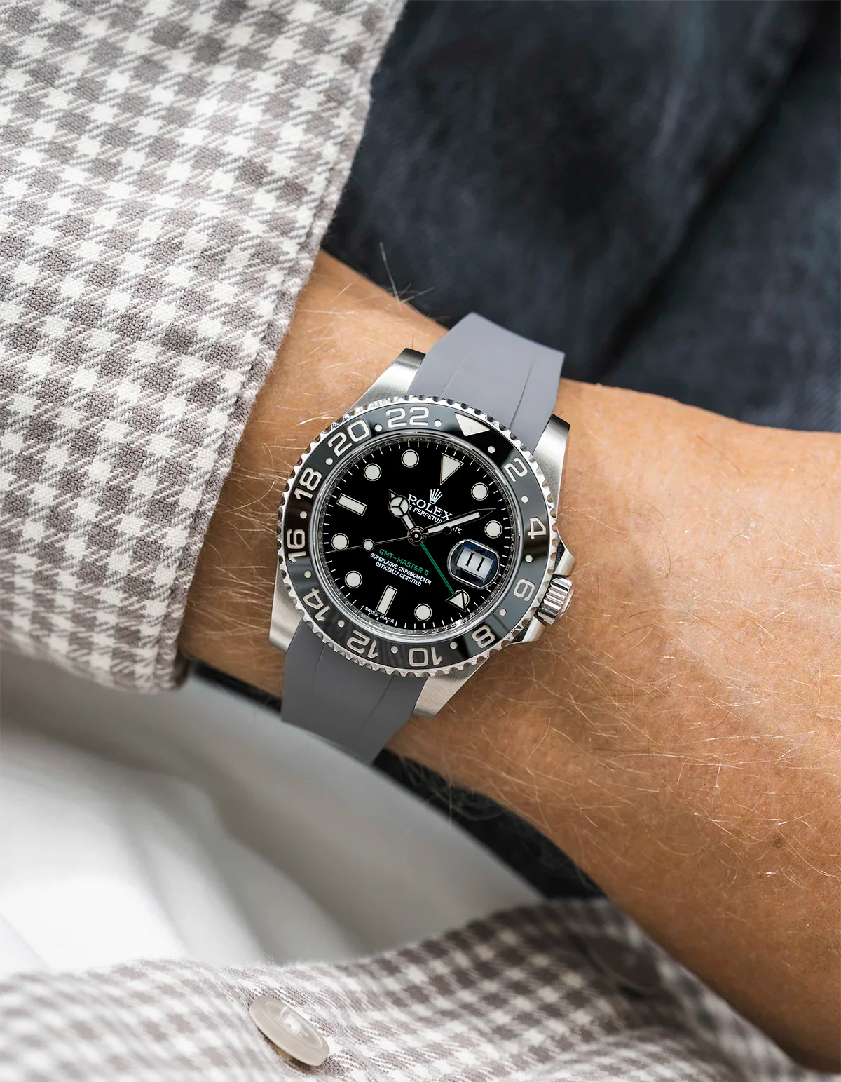 FKM Rubber Strap Integrated for Original Clasp - Rolex GMT Master II 116710 - Image 14