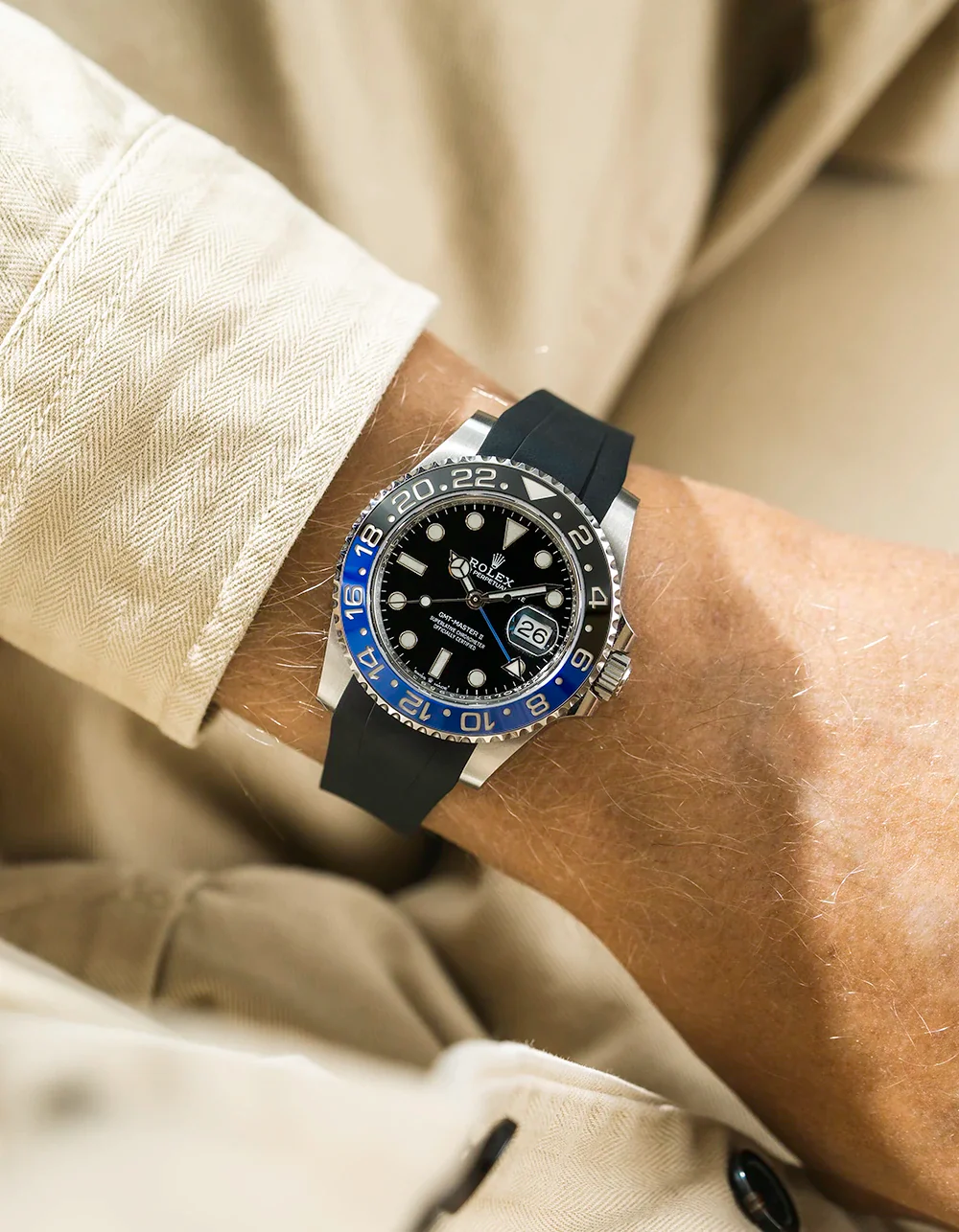 FKM Rubber Strap Integrated for Original Clasp - Rolex GMT Master II 116710 - Image 3