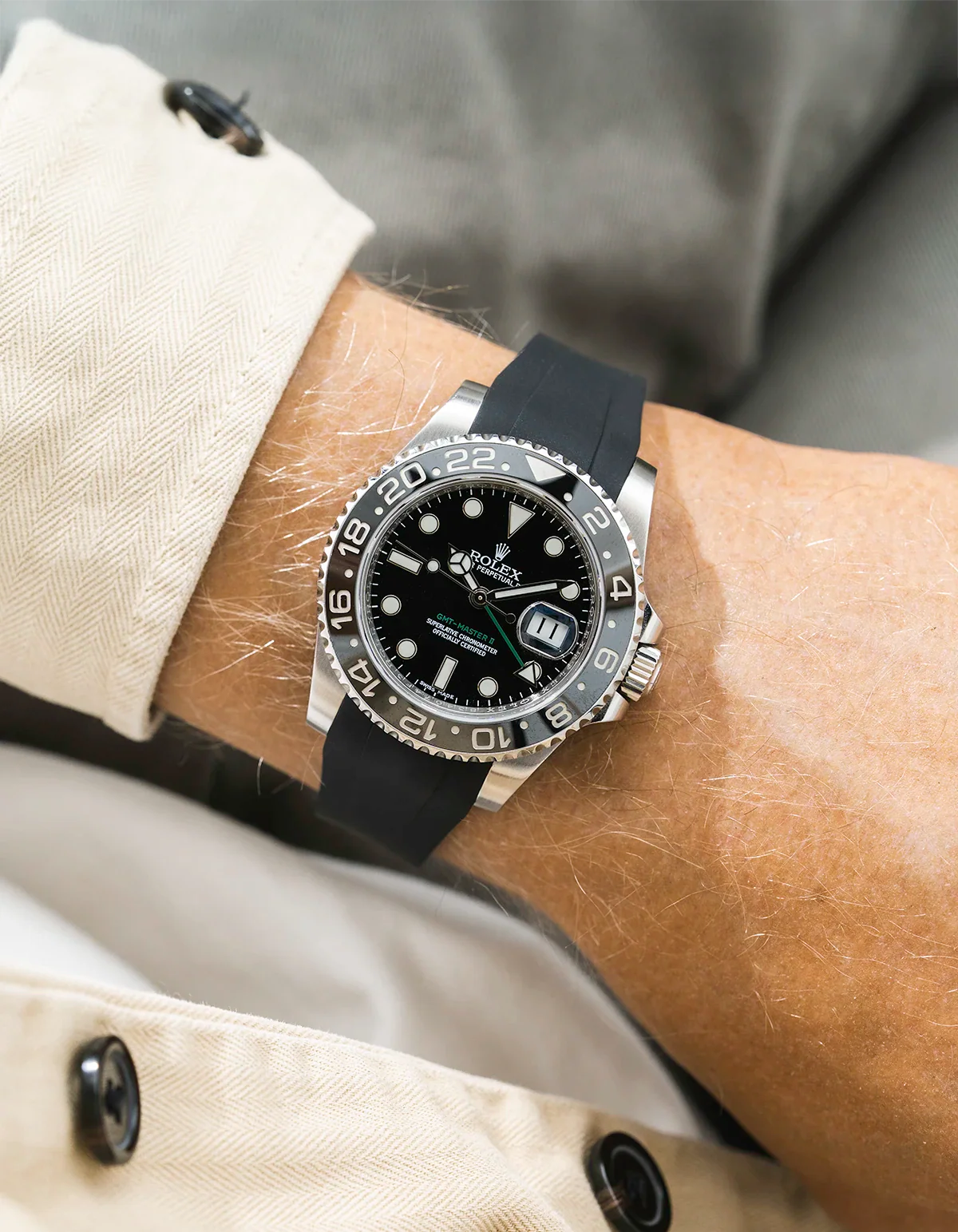 FKM Rubber Strap Integrated for Original Clasp - Rolex GMT Master II 116710 - Image 4