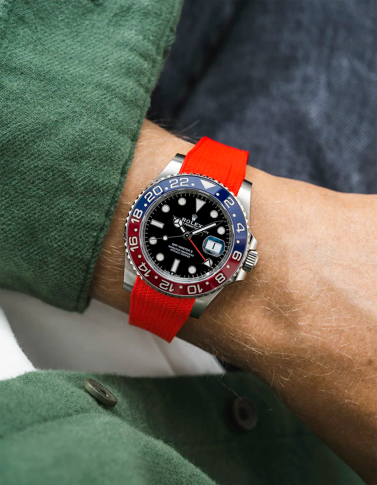 FKM Rubber Strap Integrated for Original Clasp - Rolex GMT Master II 116710 - Image 47