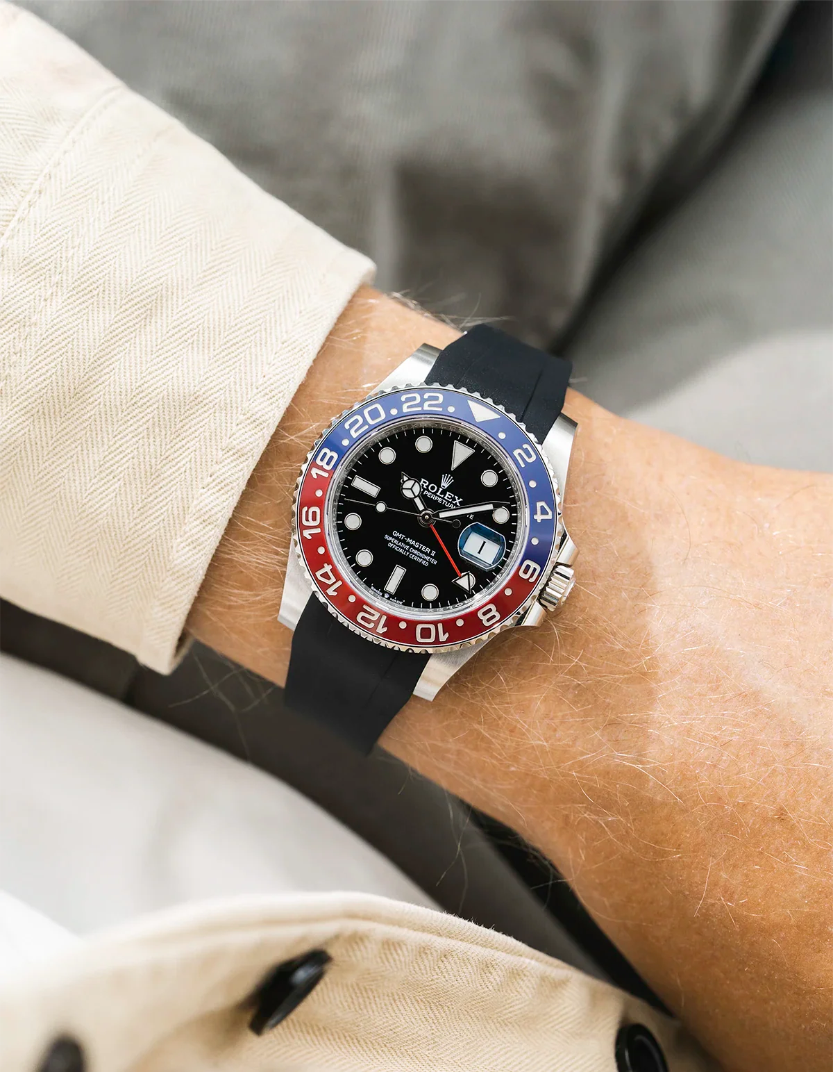 FKM Rubber Strap Integrated for Original Clasp - Rolex GMT Master II 116710 - Image 5