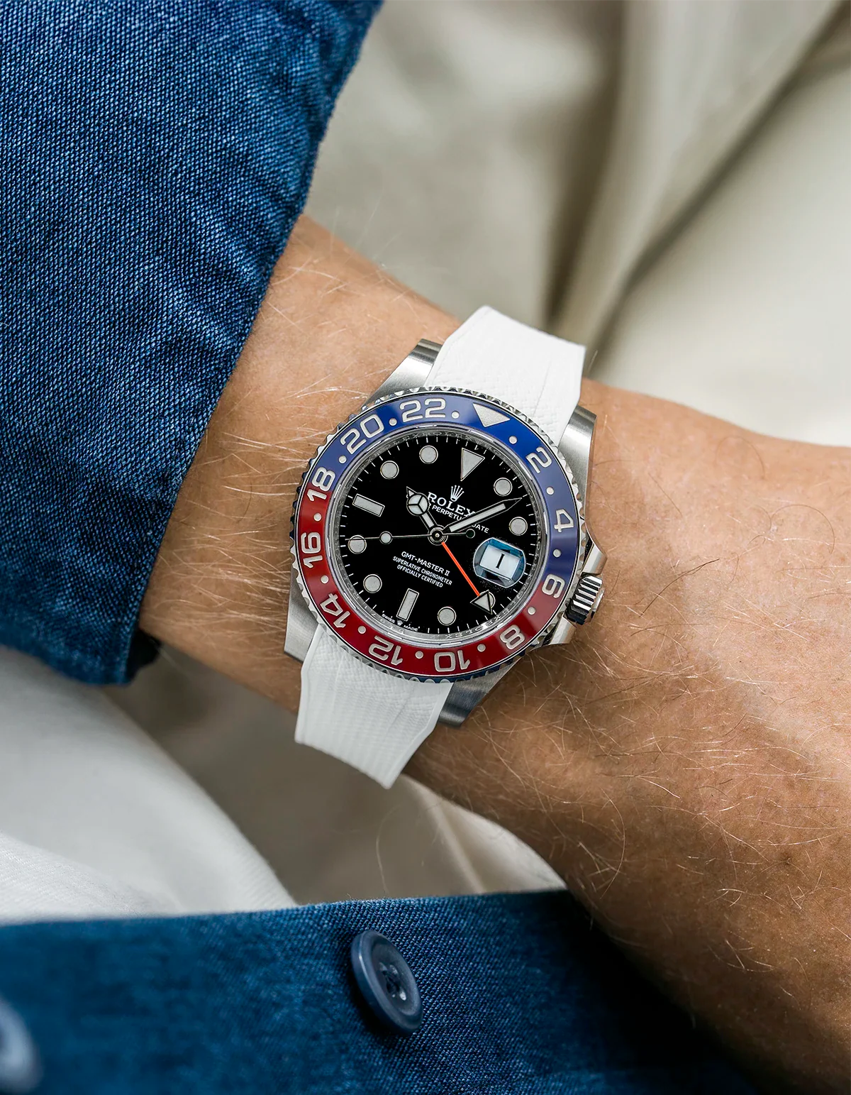 FKM Rubber Strap Integrated for Original Clasp - Rolex GMT Master II 116710 - Image 50