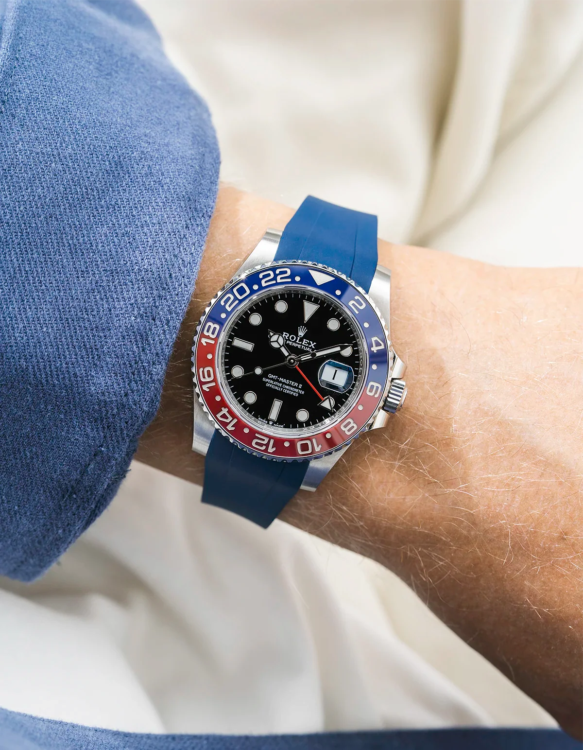 FKM Rubber Strap Integrated for Original Clasp - Rolex GMT Master II 116710 - Image 8