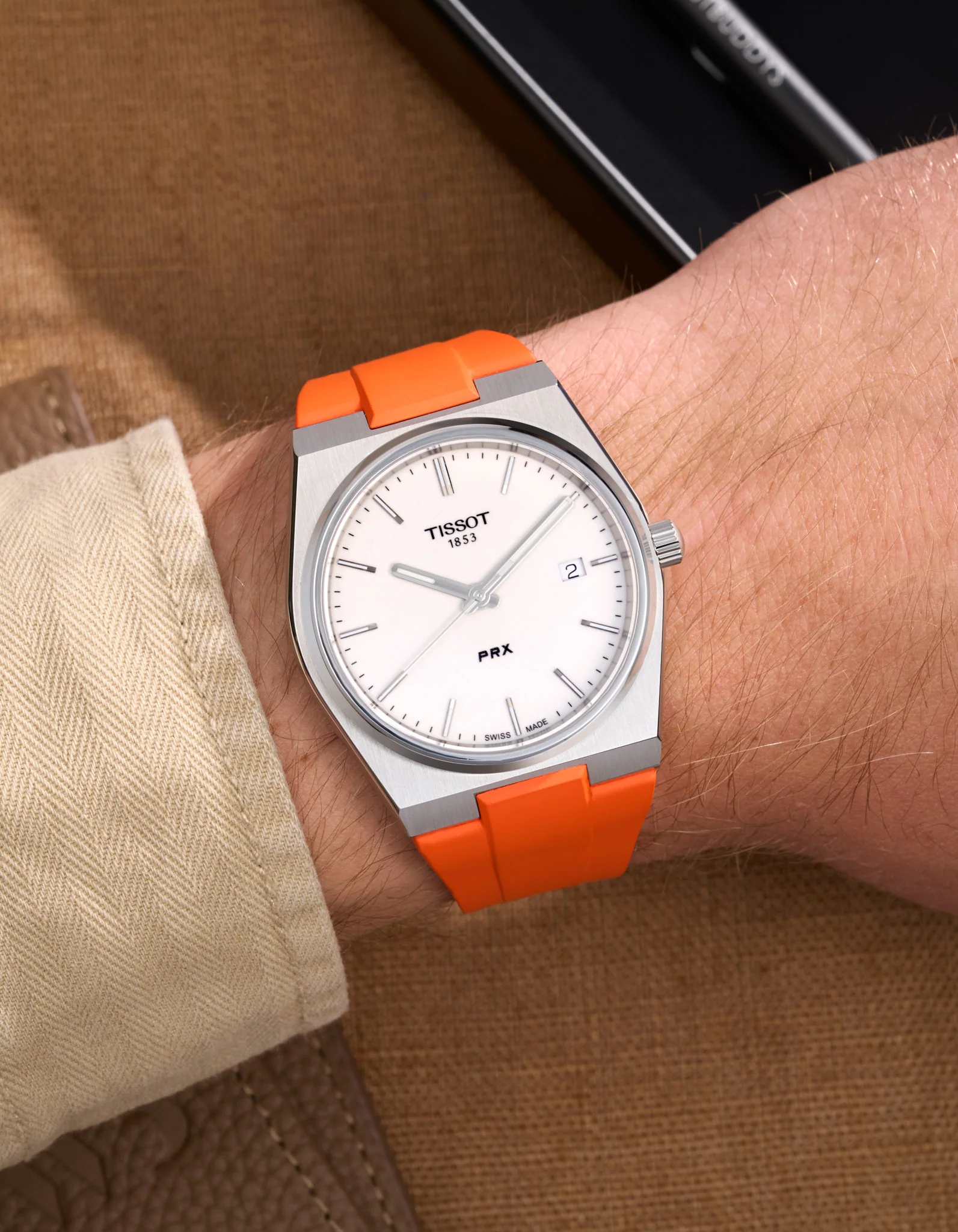 FKM Strap for Tissot PRX Quartz 40mm White - Image 10