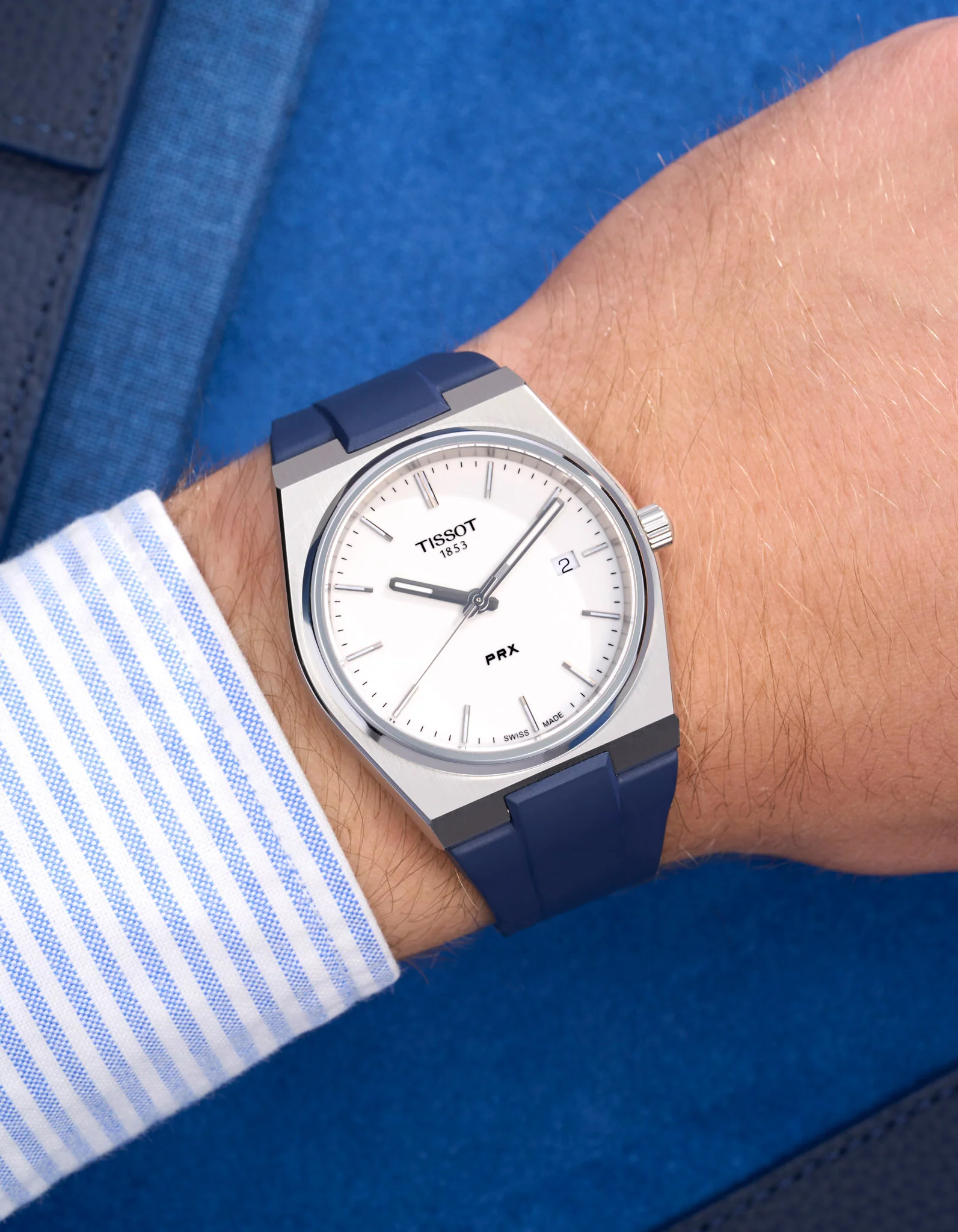 FKM Strap for Tissot PRX Quartz 40mm White - Image 6