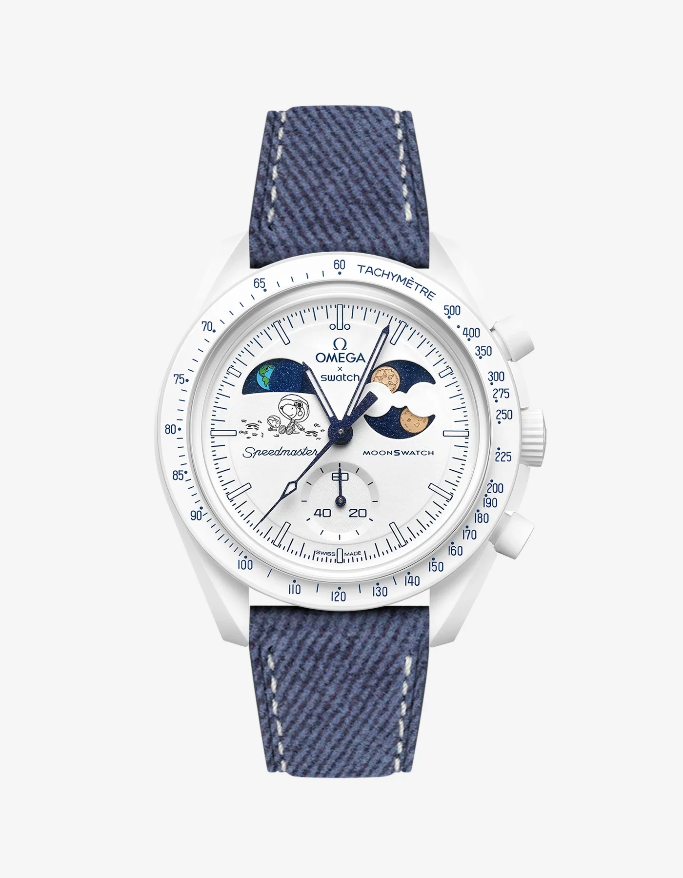Leather Strap For Omega x Swatch MoonSwatch Mission To Earthphase - Moonshine Gold Cold Moon