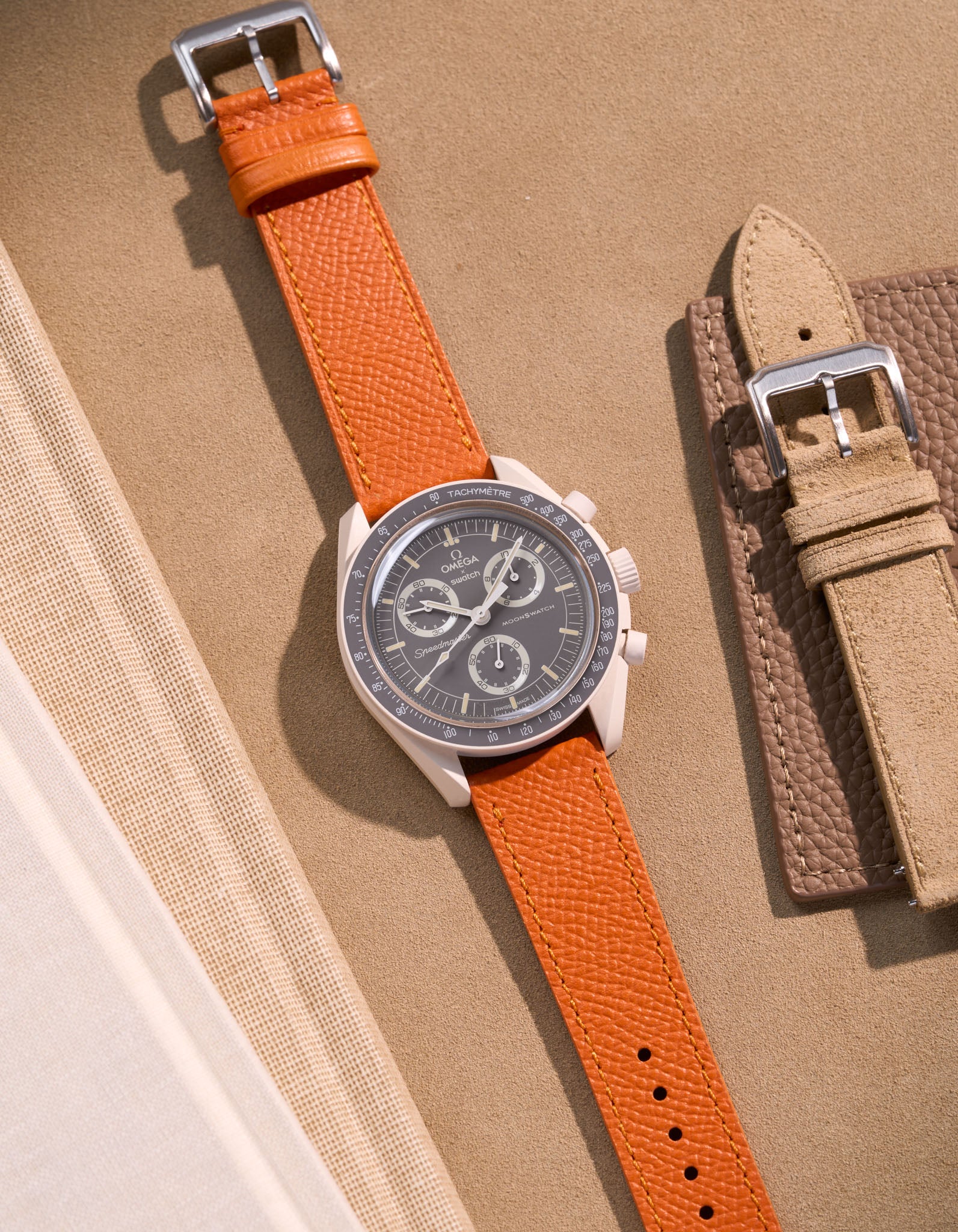 Leather Straps for Omega X Swatch Mission on Earth - Desert - Image 11