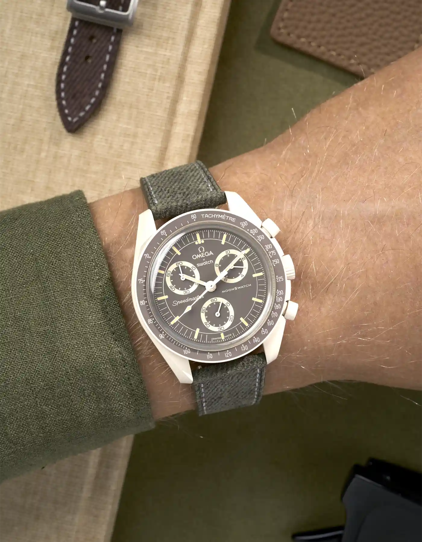 Leather Straps for Omega X Swatch Mission on Earth - Desert - Image 14