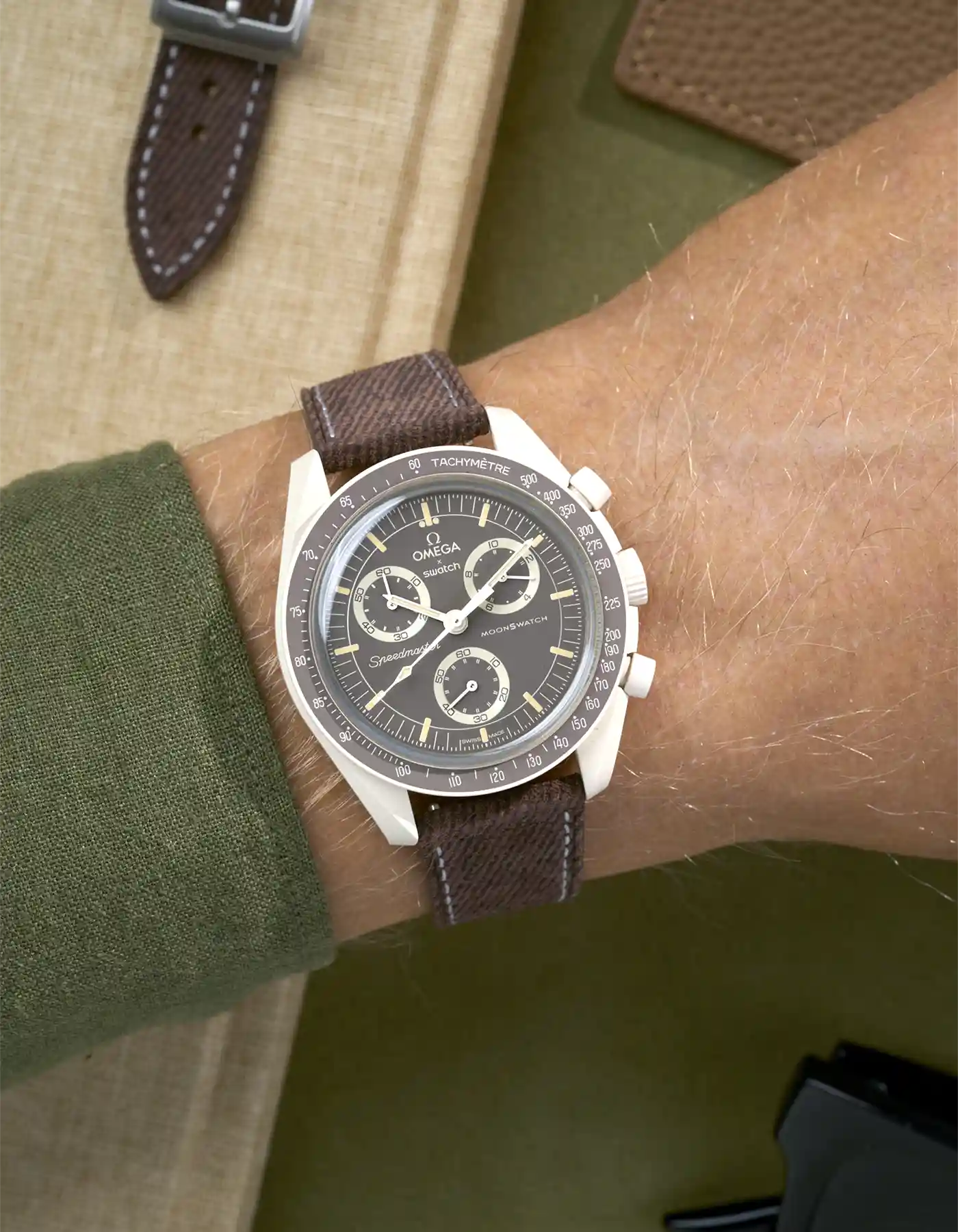 Leather Straps for Omega X Swatch Mission on Earth - Desert - Image 17