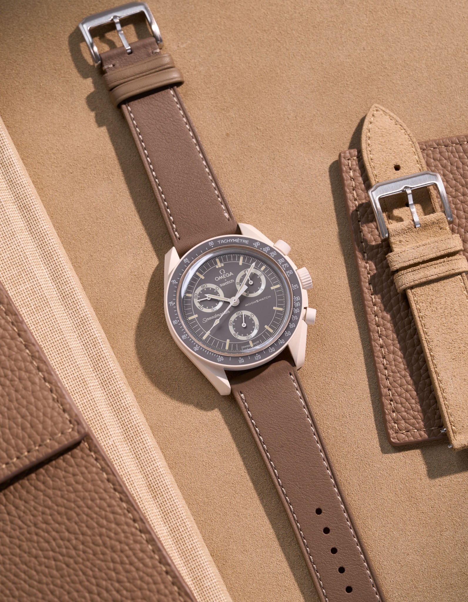 Leather Straps for Omega X Swatch Mission on Earth - Desert - Image 3