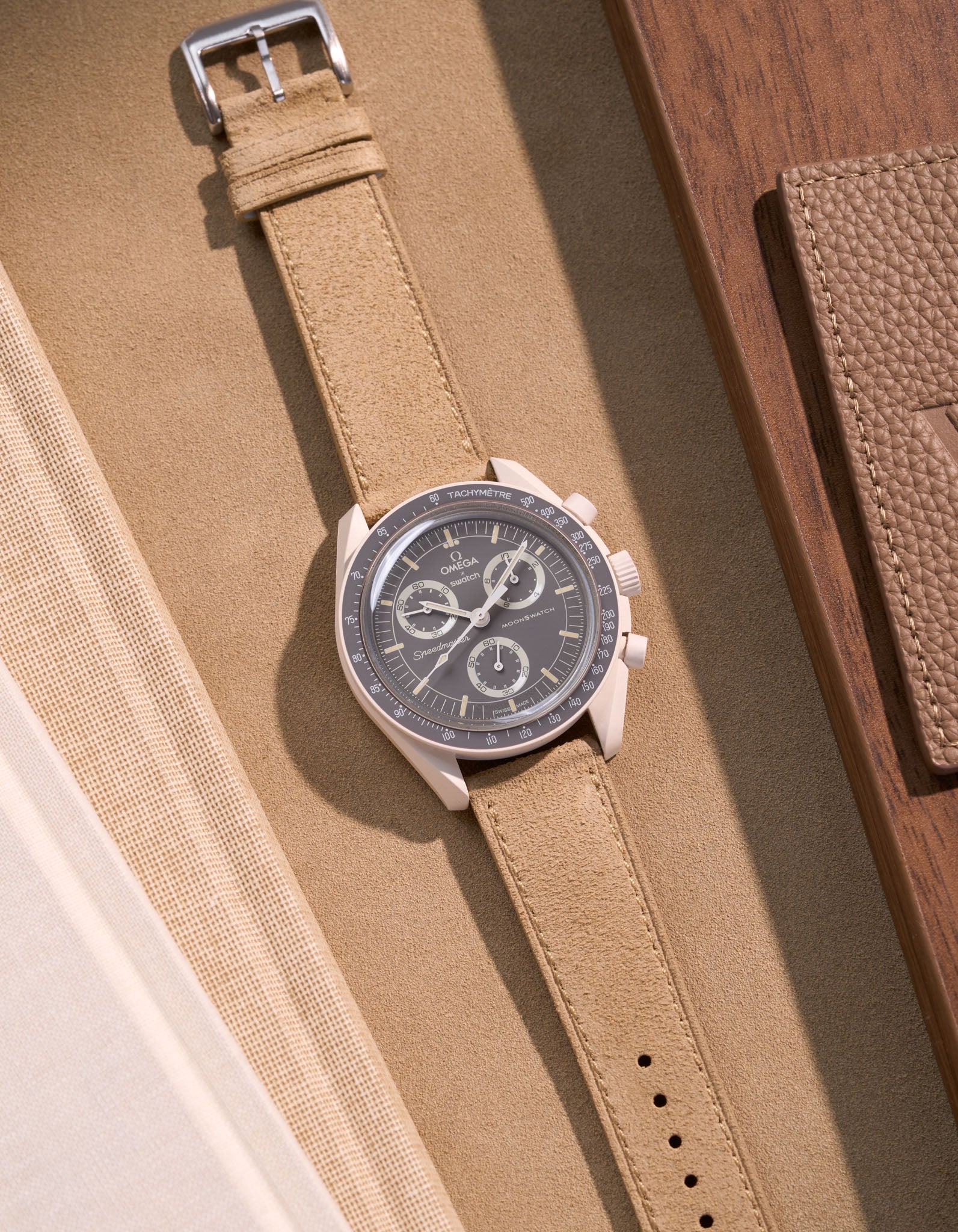 Leather Straps for Omega X Swatch Mission on Earth - Desert - Image 7