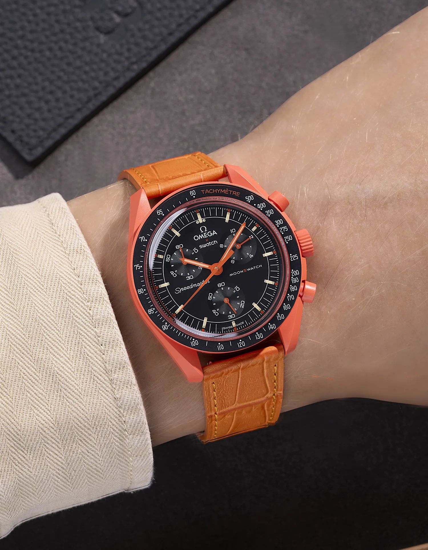 Leather Straps for Omega X Swatch Mission on Earth - Lava - Image 10