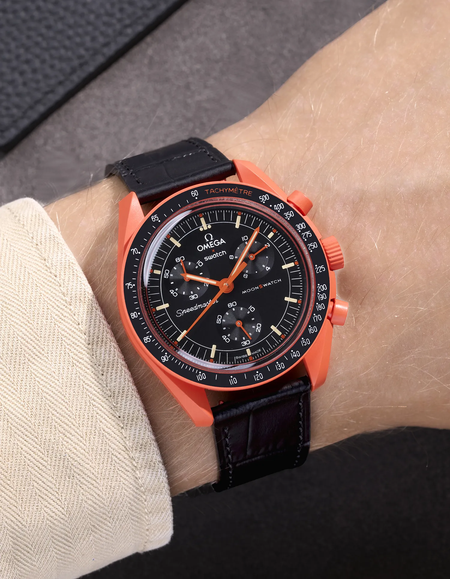 Leather Straps for Omega X Swatch Mission on Earth - Lava - Image 6