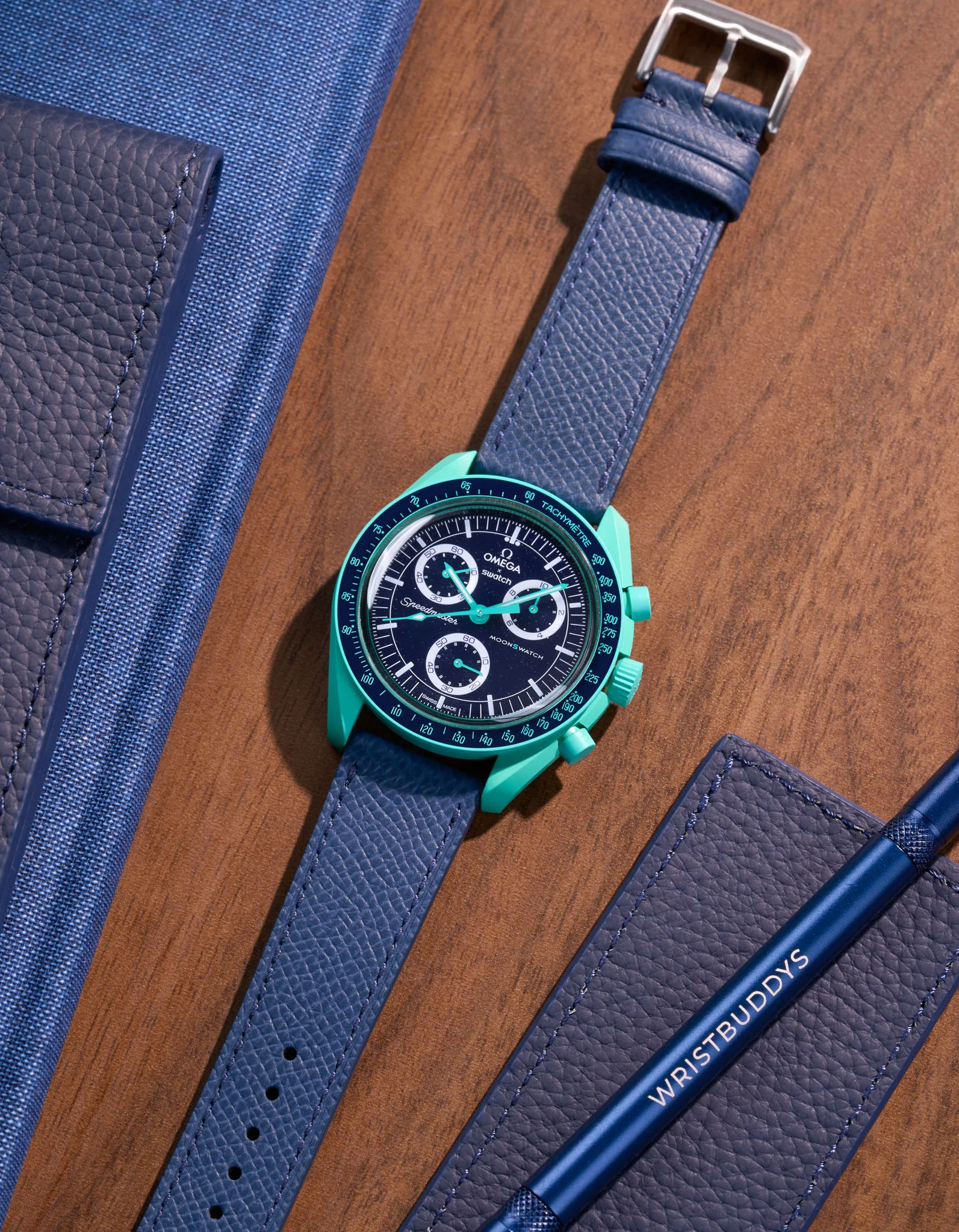 Leather Straps for Omega X Swatch Mission on Earth - Polar Lights - Image 3