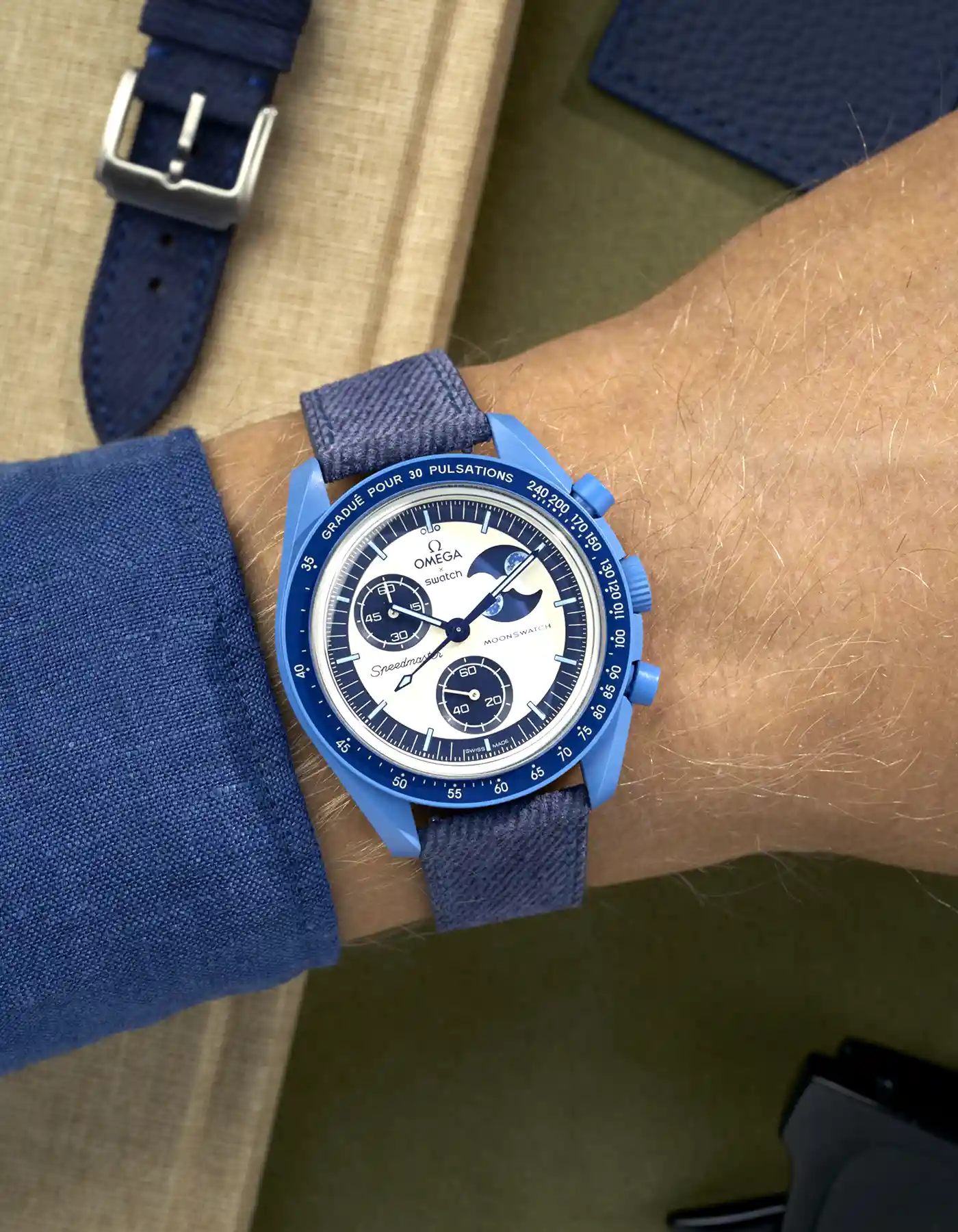 Leather Straps for Omega X Swatch Mission to Super Blue Moonphase - Image 14