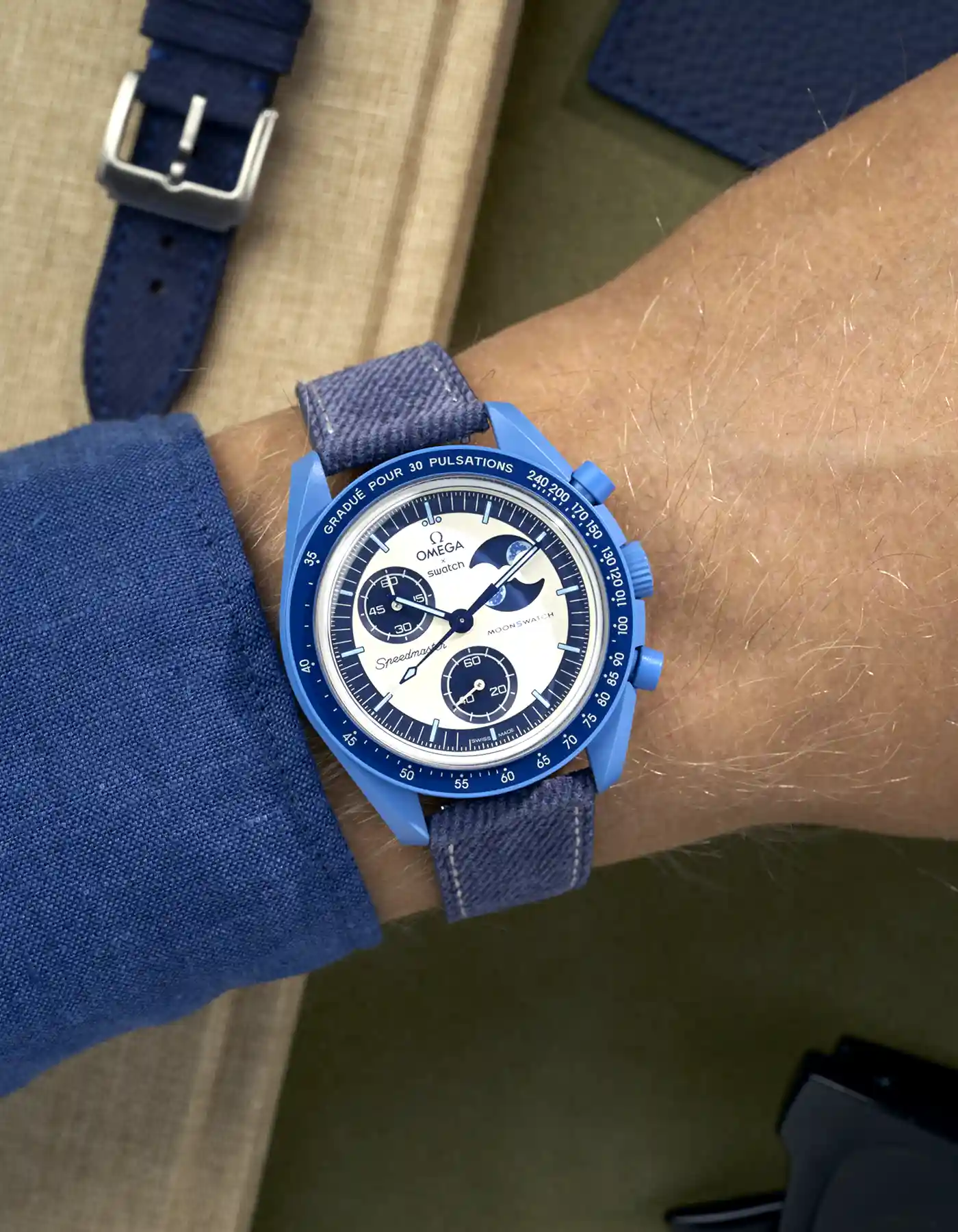 Leather Straps for Omega X Swatch Mission to Super Blue Moonphase - Image 17