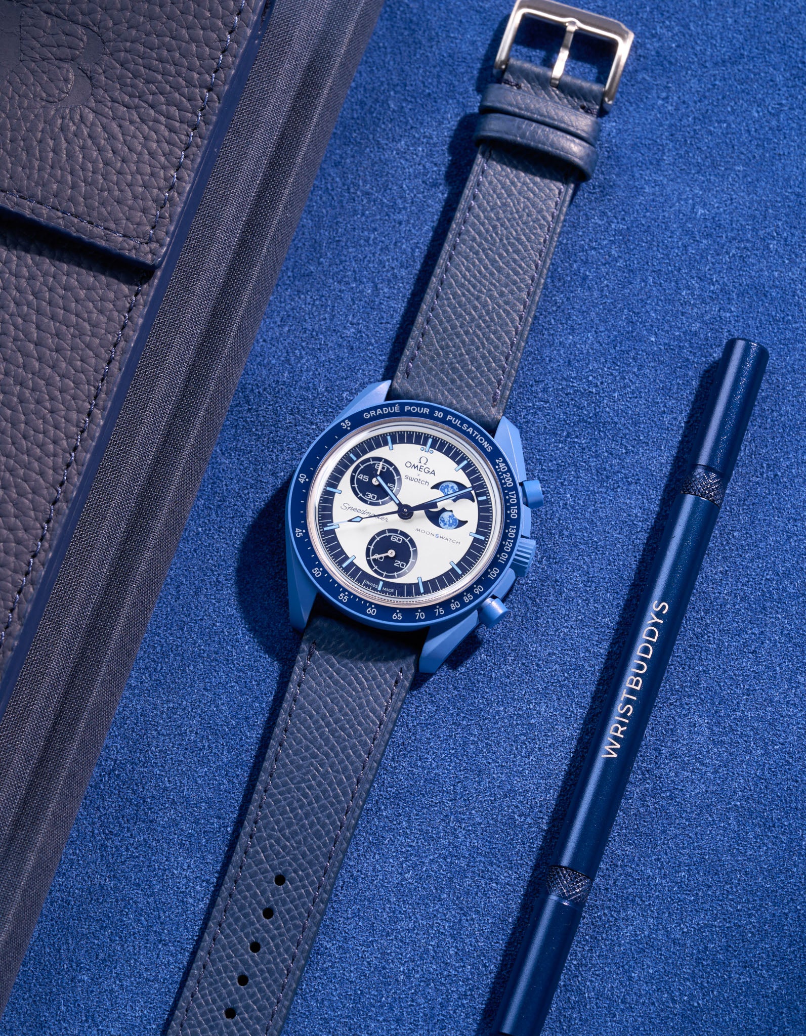 Leather Straps for Omega X Swatch Mission to Super Blue Moonphase - Image 7