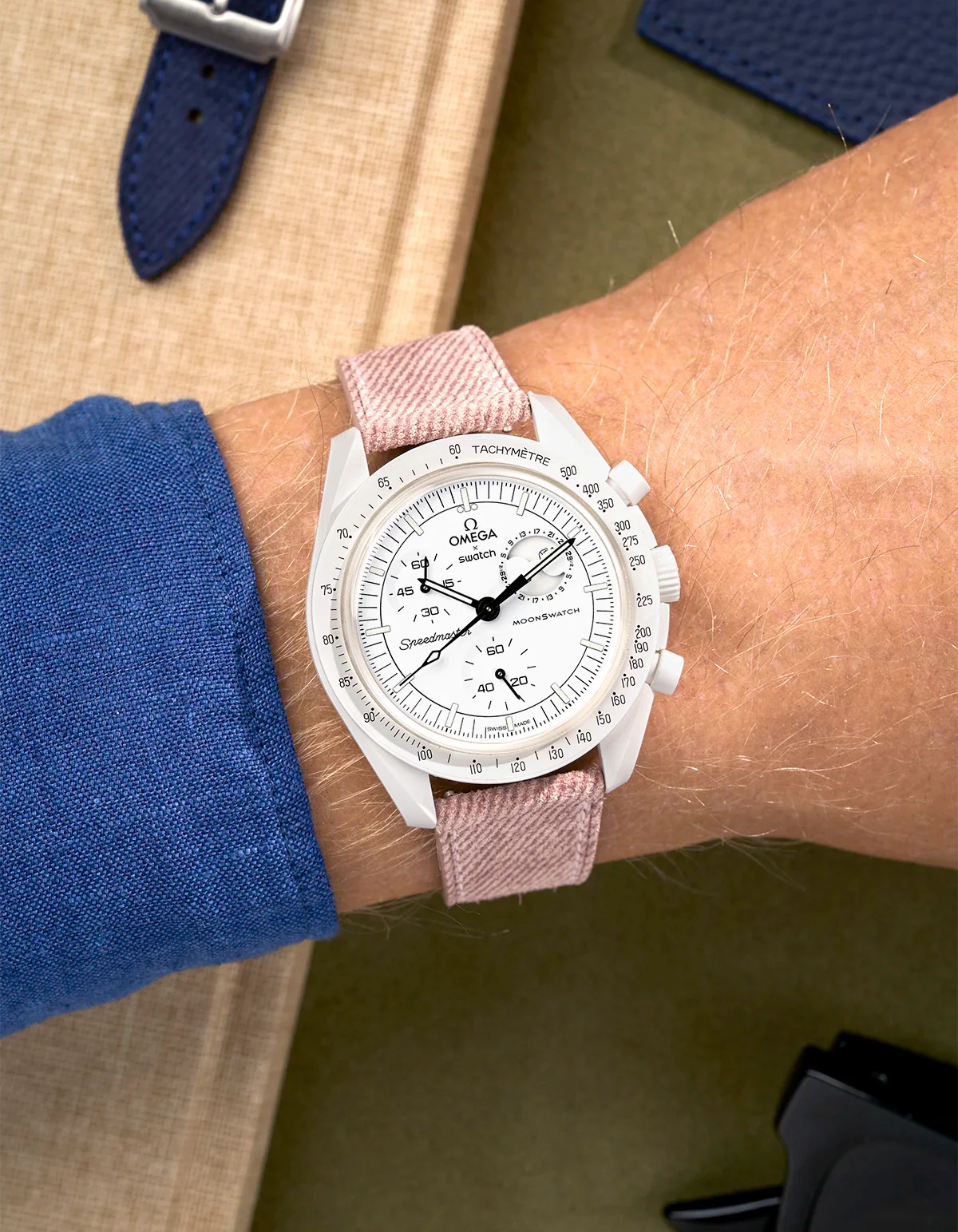 Leather Straps for Omega X Swatch Mission to the Moonphase Full Moon - Image 22