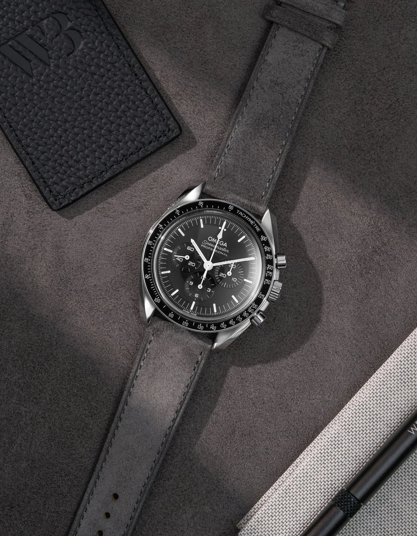 Light Grey Suede Leather Strap - 17-21mm - Image 3
