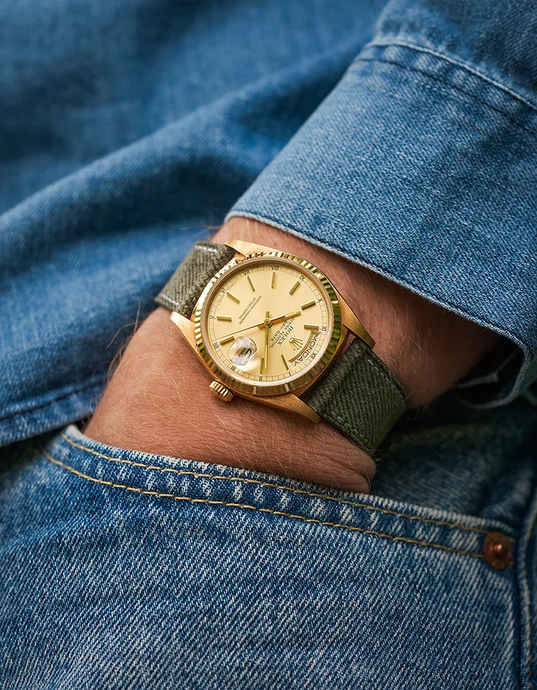 Military Green Denim Strap 18mm-21mm - Image 3
