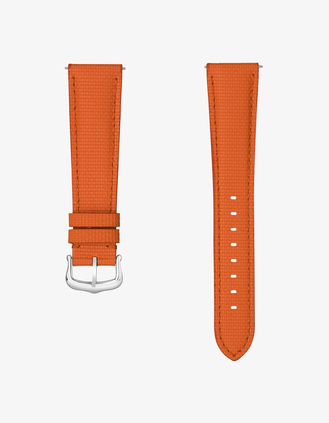 Orange Rubberised Sailcloth Leather Strap 19mm-20mm