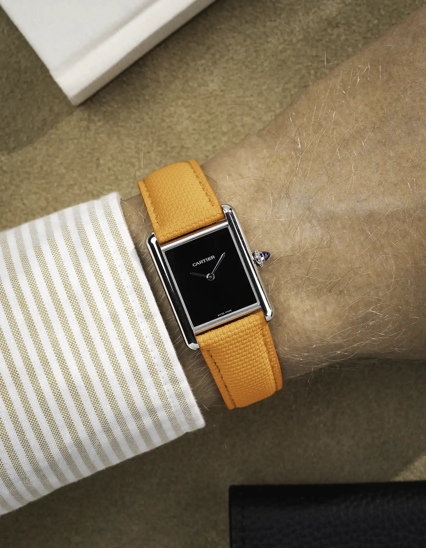Orange Rubberised Sailcloth Leather Strap 19mm-20mm - Image 3