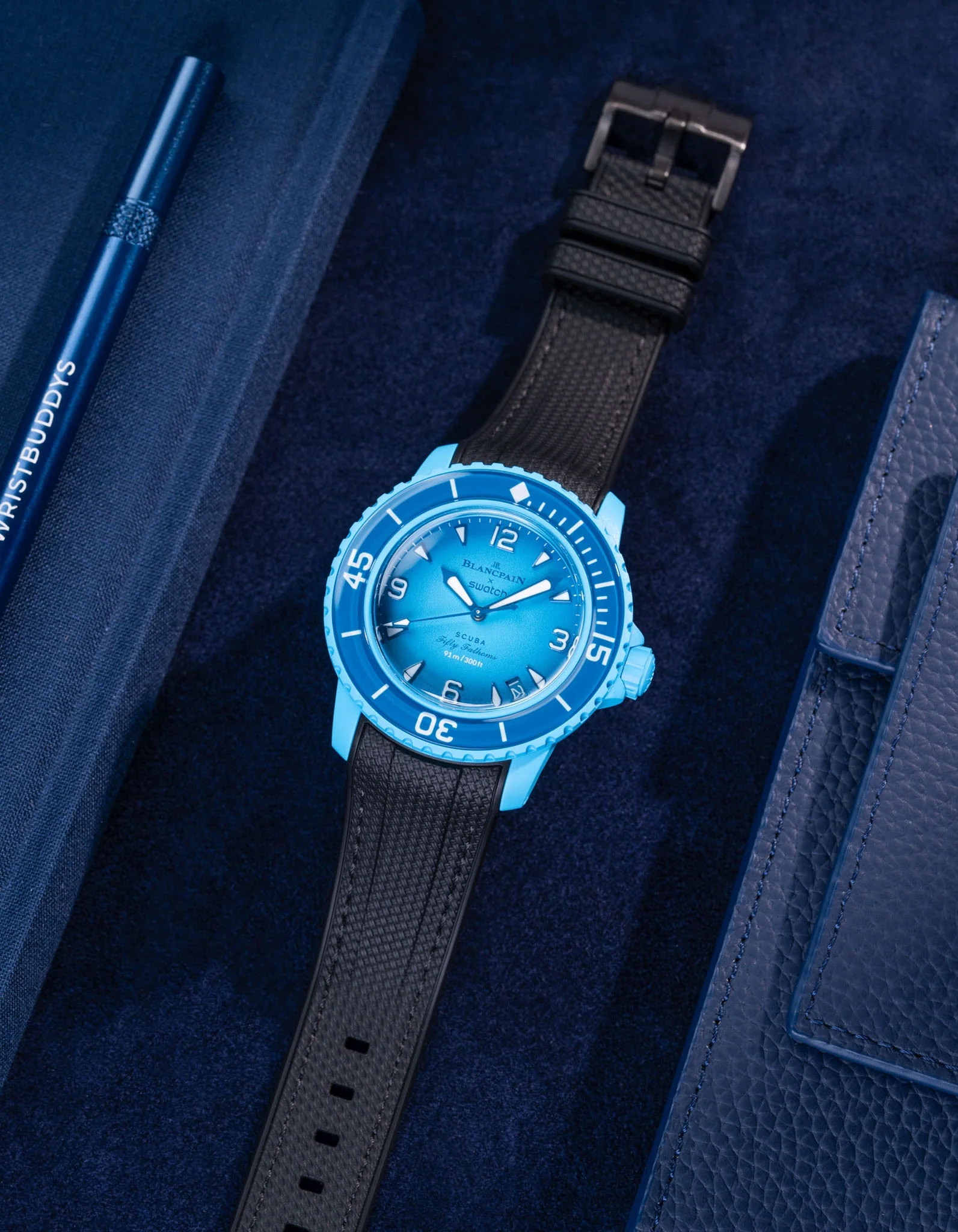 Rubber Strap for Blancpain X Swatch Blue Lagoon - Image 11