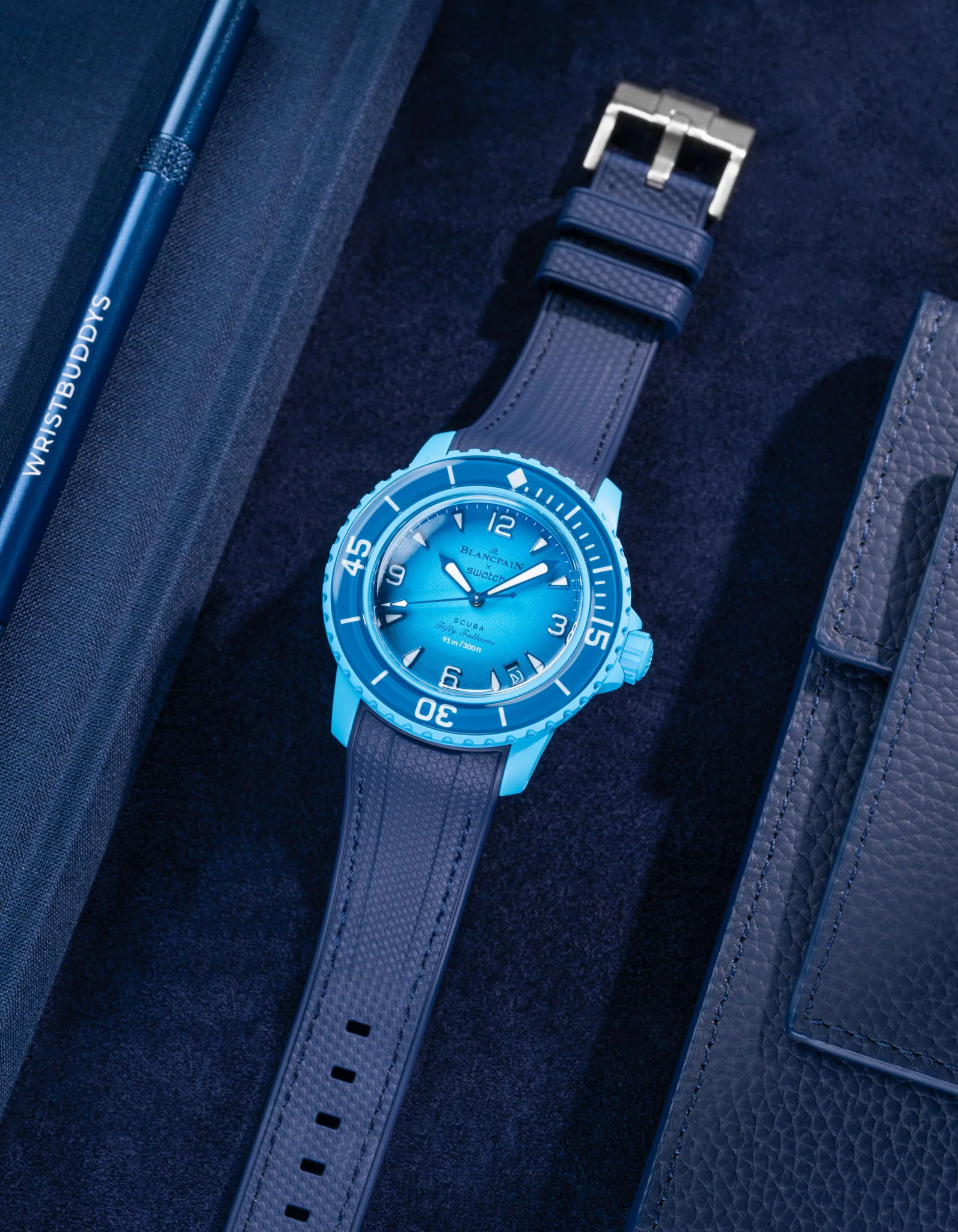 Rubber Strap for Blancpain X Swatch Blue Lagoon - Image 3