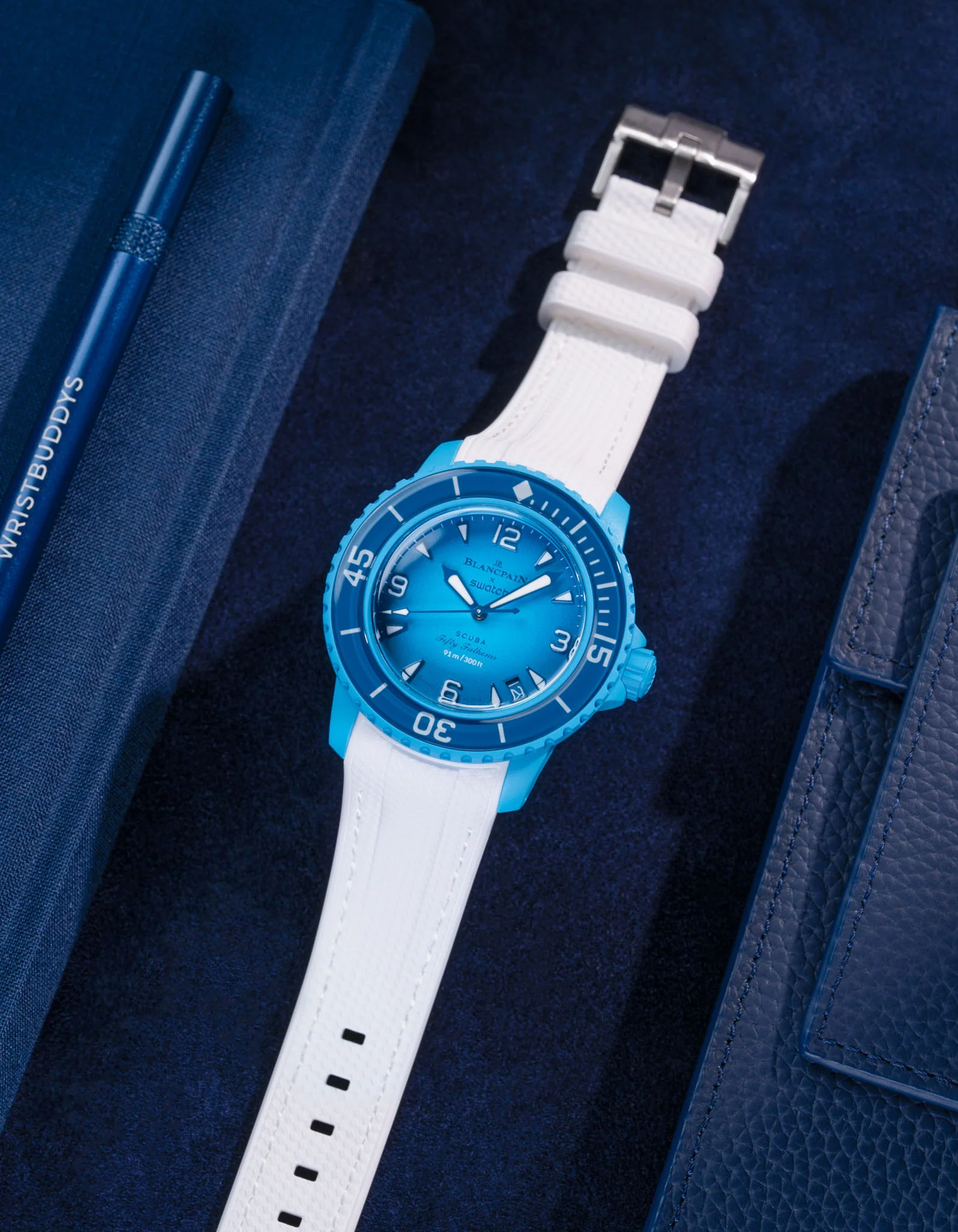 Rubber Strap for Blancpain X Swatch Blue Lagoon - Image 7