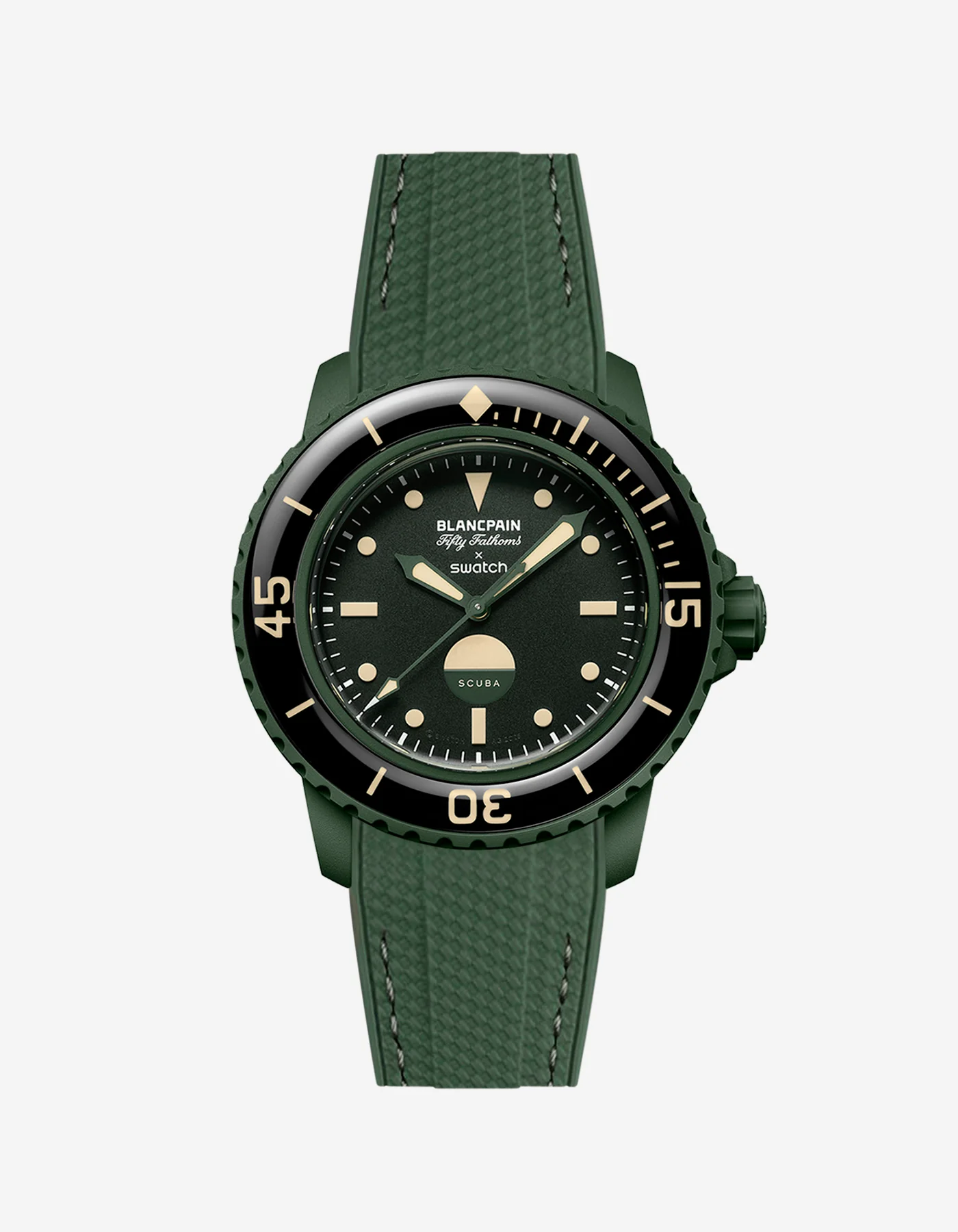 Rubber Strap for Blancpain X Swatch Green Abyss