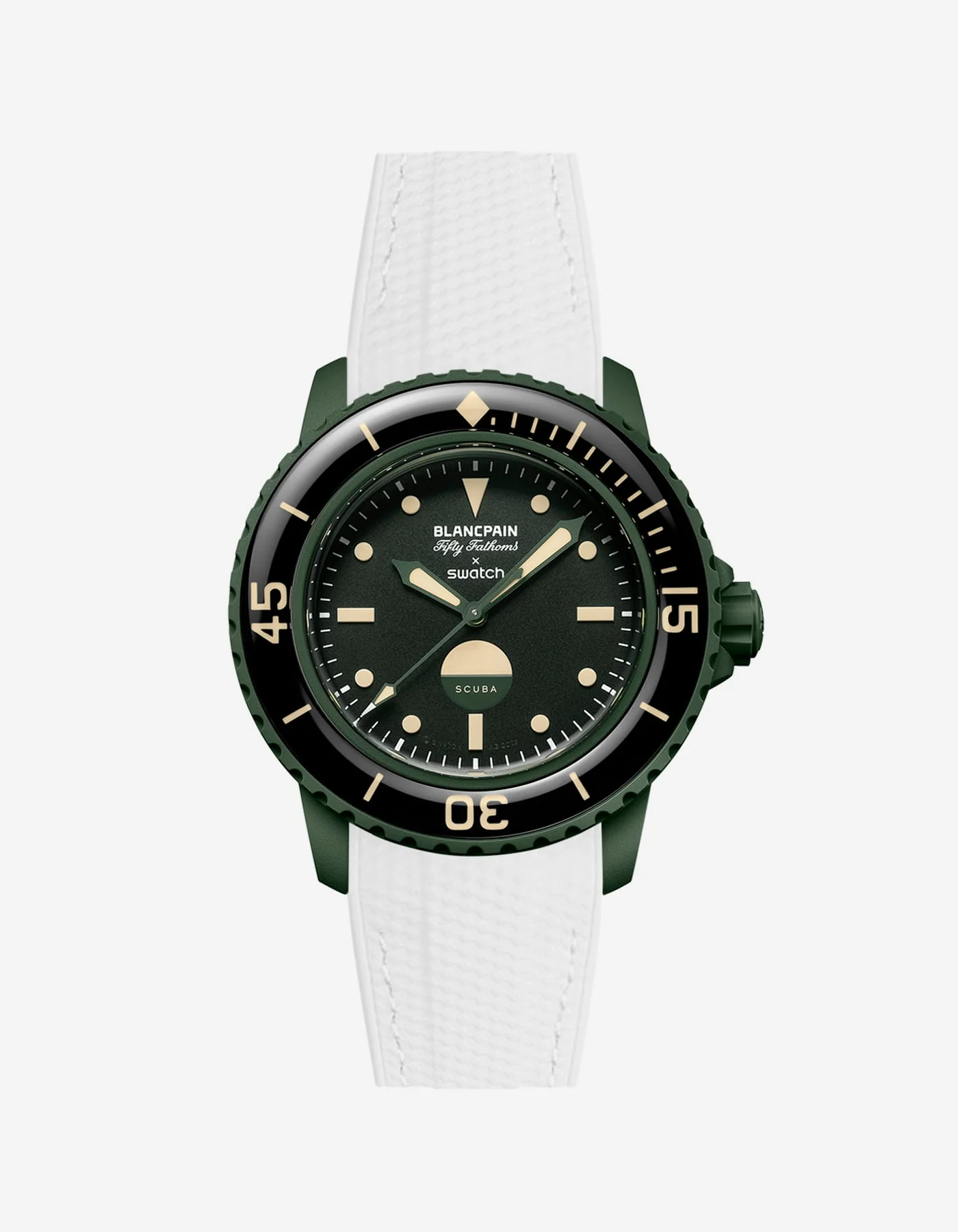 Rubber Strap for Blancpain X Swatch Green Abyss - Image 12