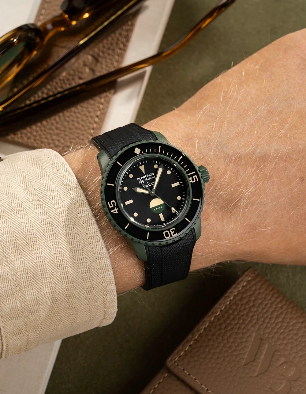 Rubber Strap for Blancpain X Swatch Green Abyss - Image 5