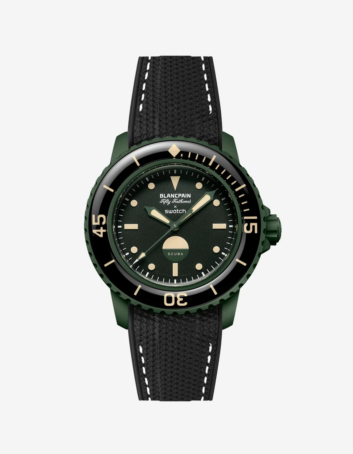 Rubber Strap for Blancpain X Swatch Green Abyss - Image 7