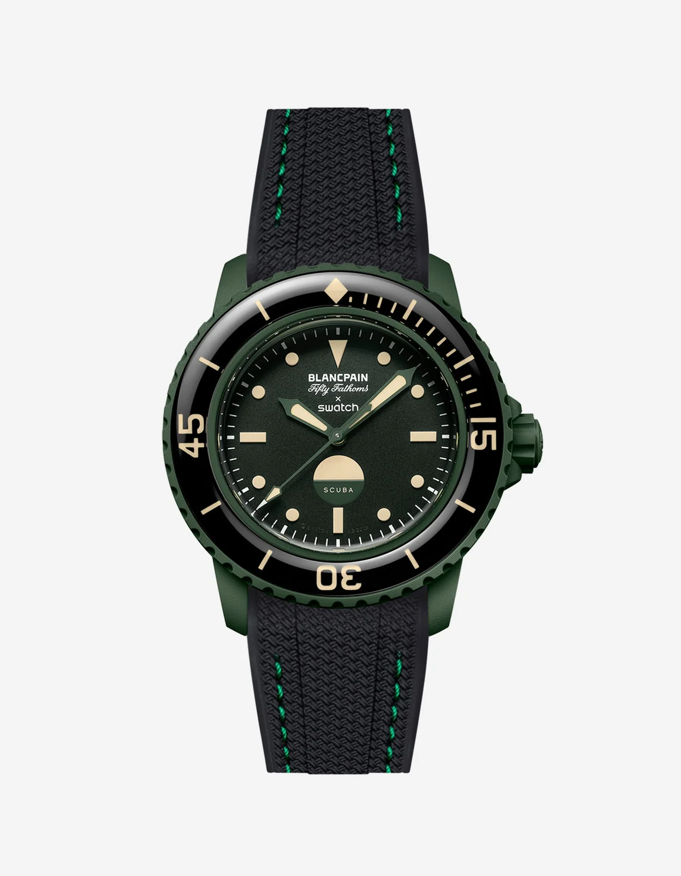 Rubber Strap for Blancpain X Swatch Green Abyss - Image 9