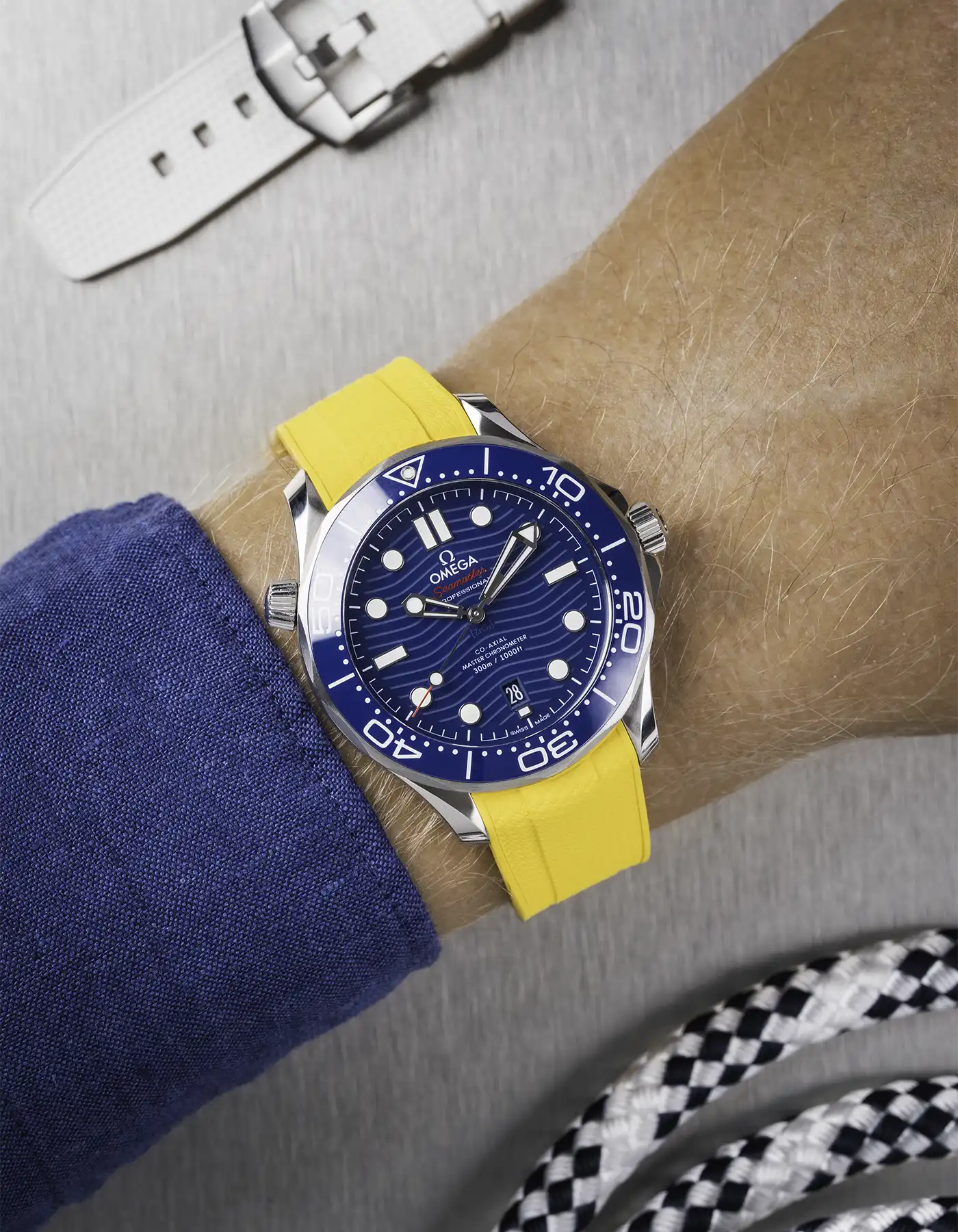 Rubber Strap for Omega Seamaster Diver 300 42mm Blue - Image 27