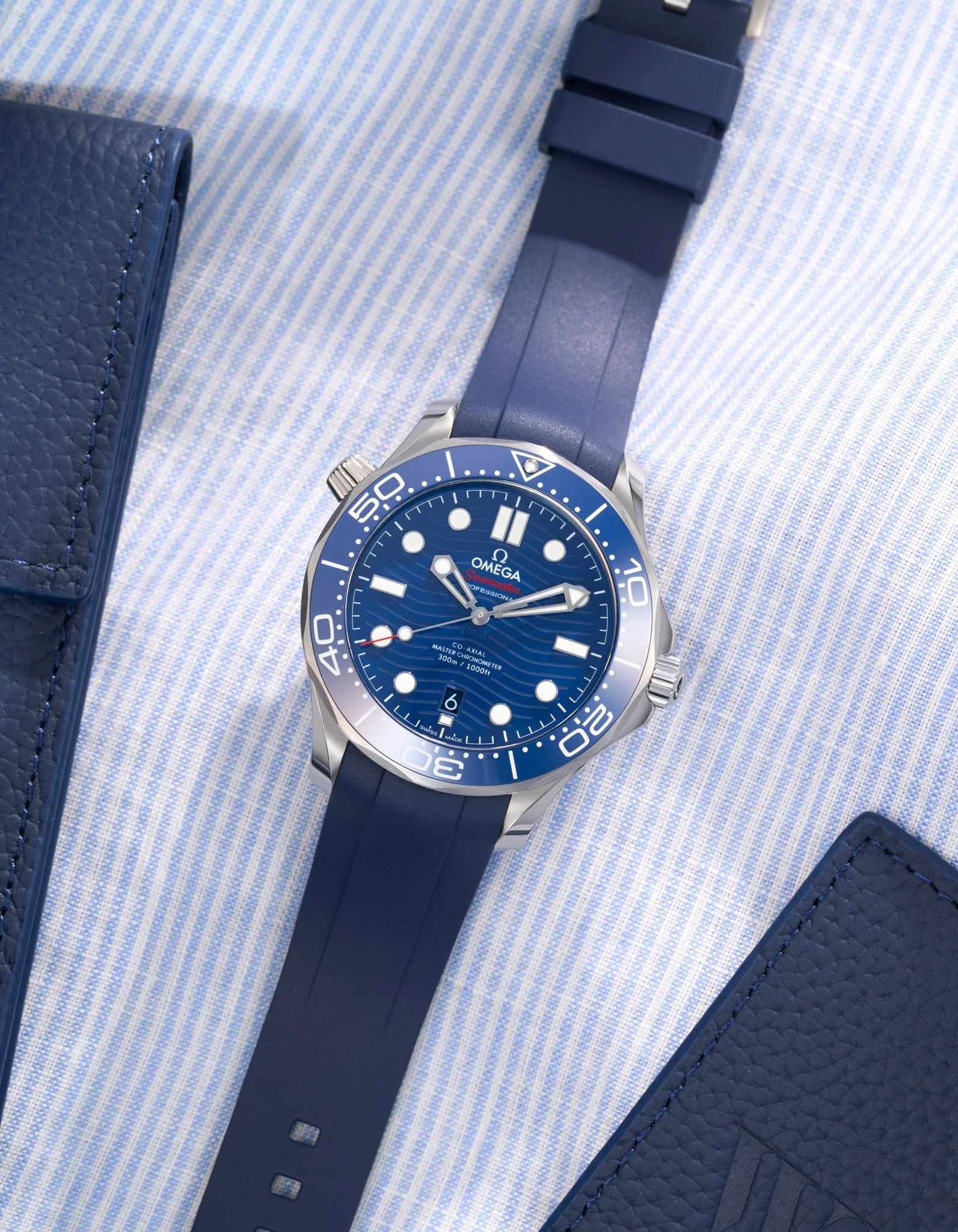 Rubber Strap for Omega Seamaster Diver 300 42mm Blue - Image 3