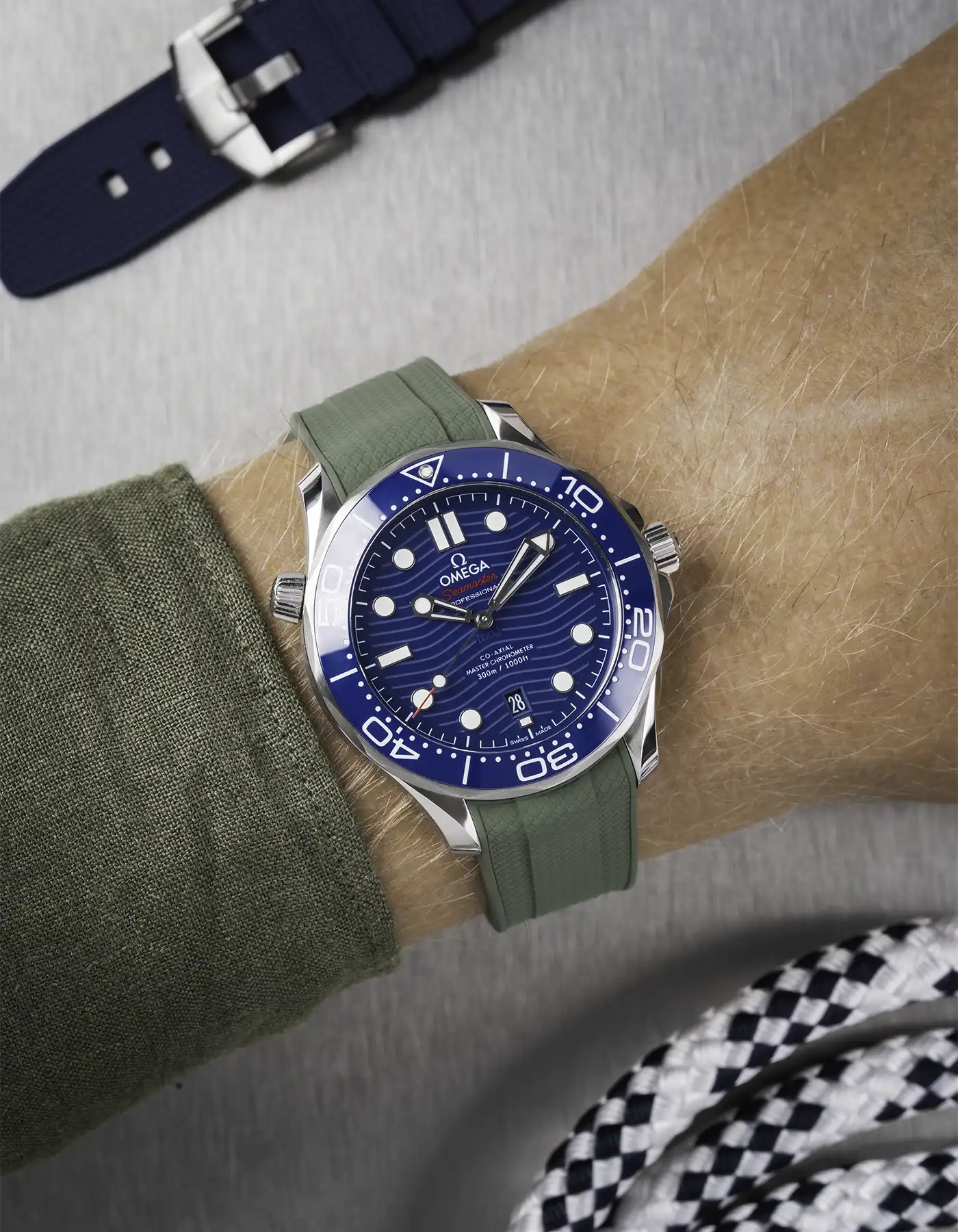 Rubber Strap for Omega Seamaster Diver 300 42mm Blue - Image 22