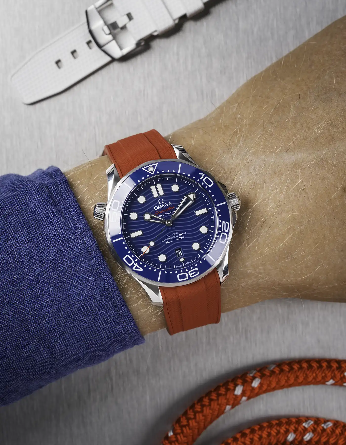 Rubber Strap for Omega Seamaster Diver 300 42mm Blue - Image 33