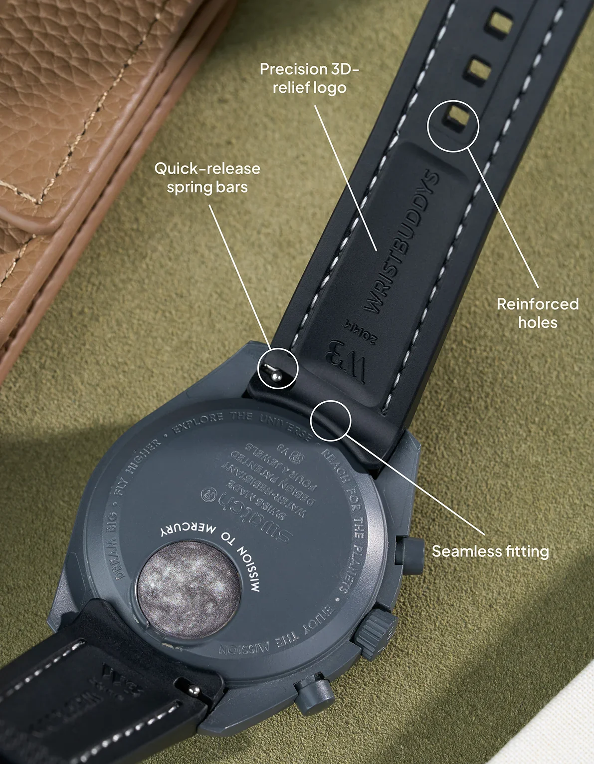 Rubber Strap for Omega X Swatch MoonSwatch Mission To EarthPhase - Image 14