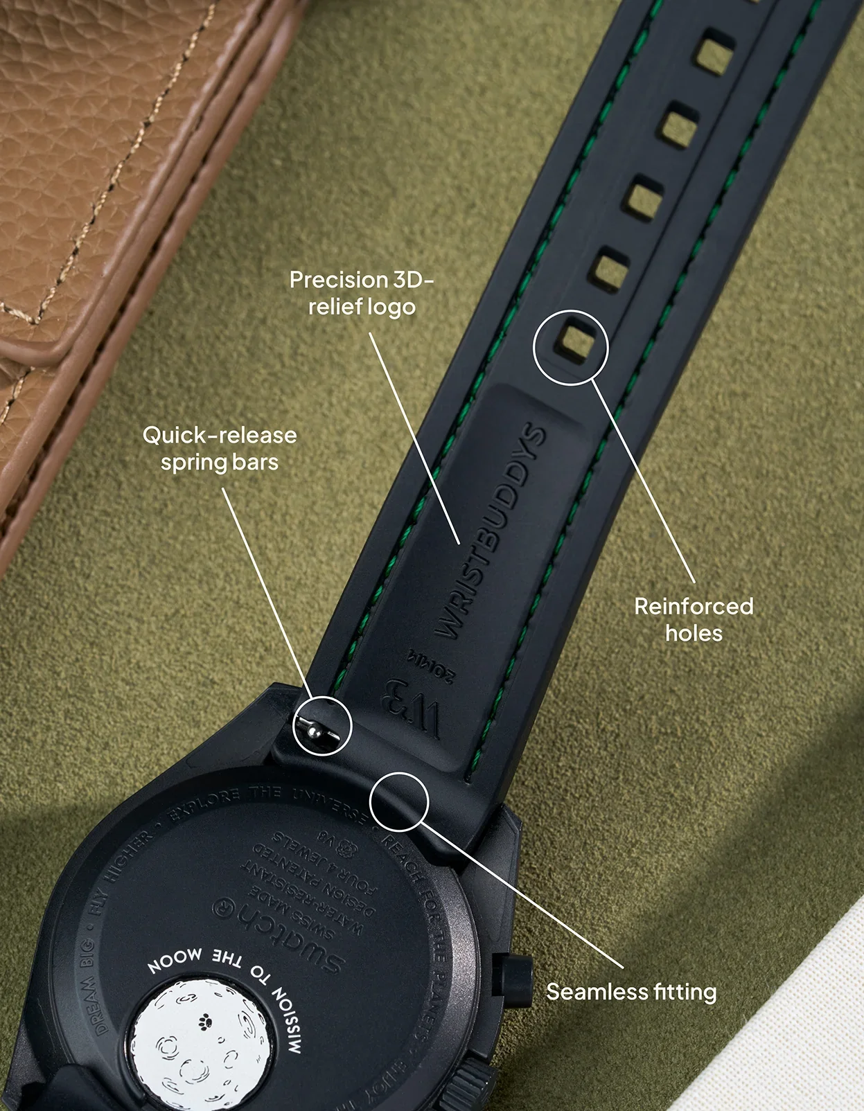 Rubber Strap for Omega X Swatch MoonSwatch Mission To EarthPhase - Image 19