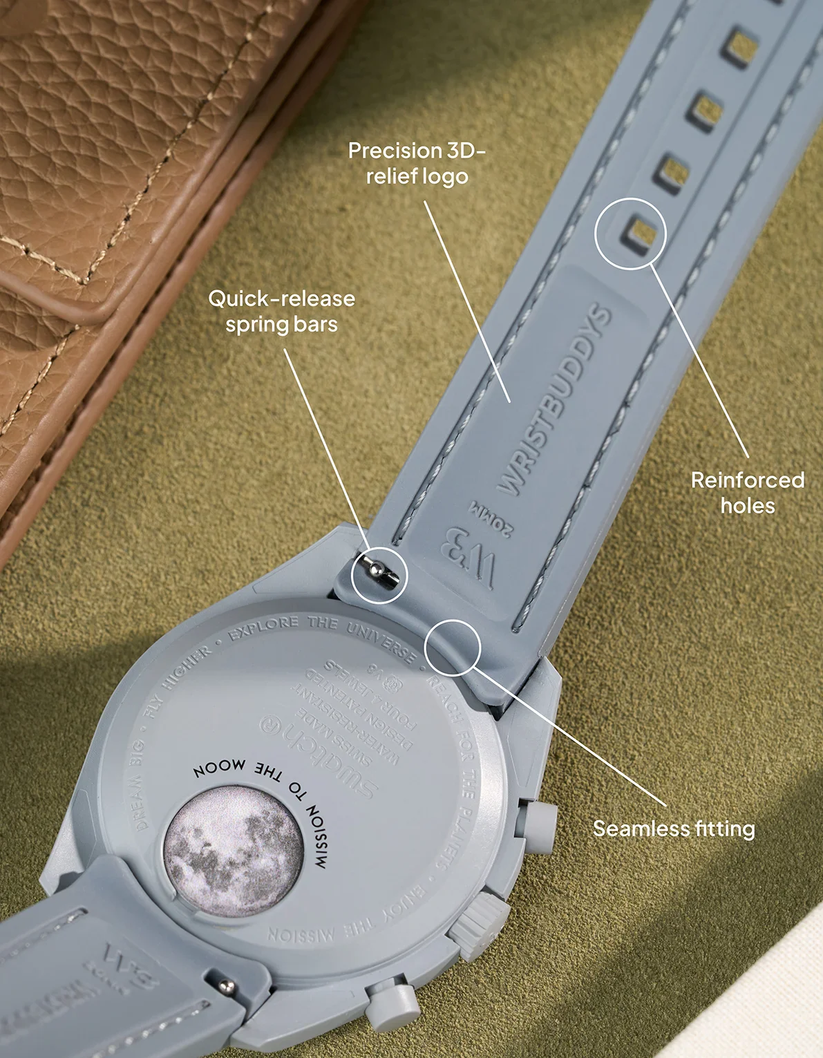 Rubber Strap for Omega X Swatch MoonSwatch Mission To EarthPhase - Image 4