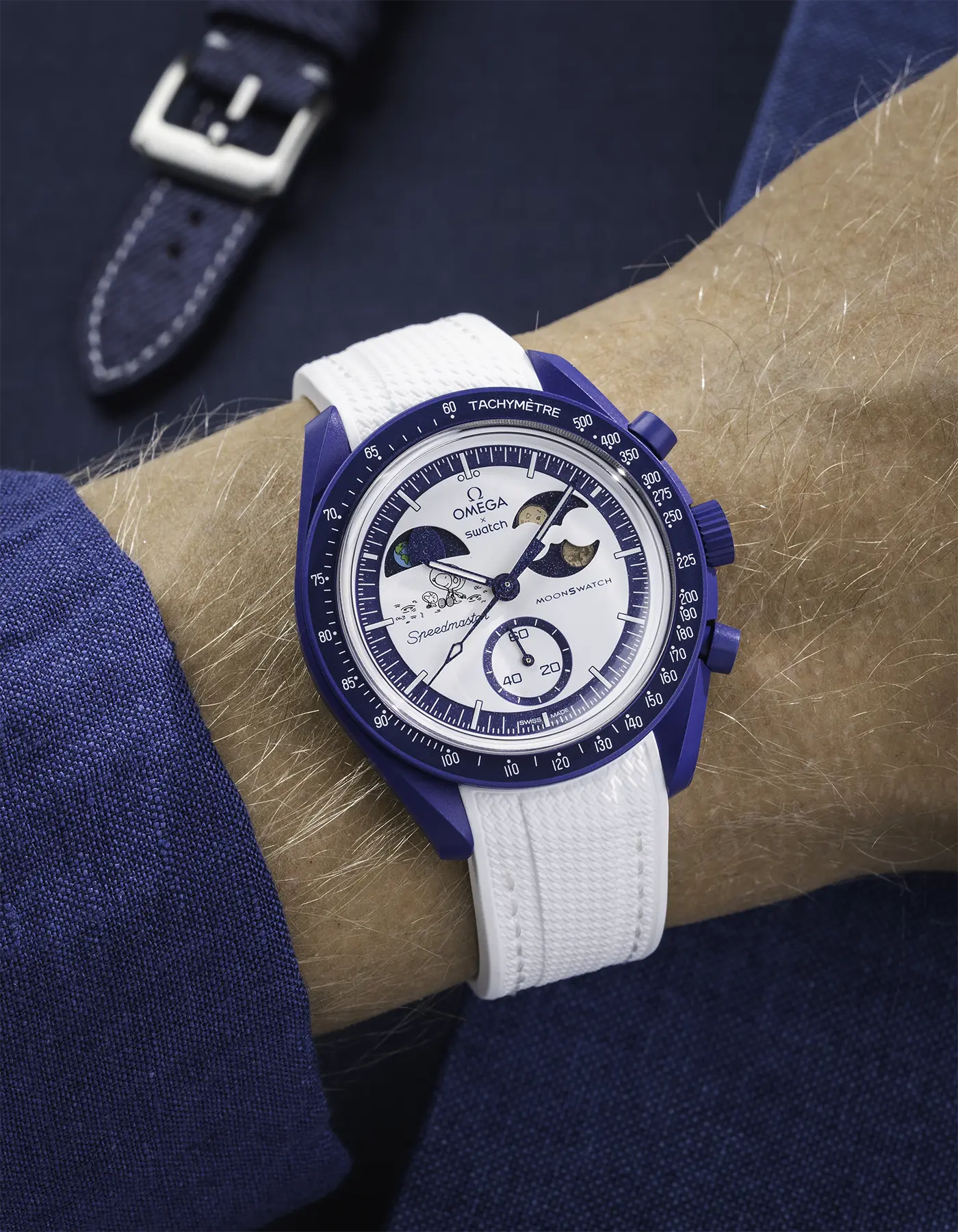Rubber Strap For Omega x Swatch MoonSwatch Mission To Earthphase - Moonshine Gold - Image 11