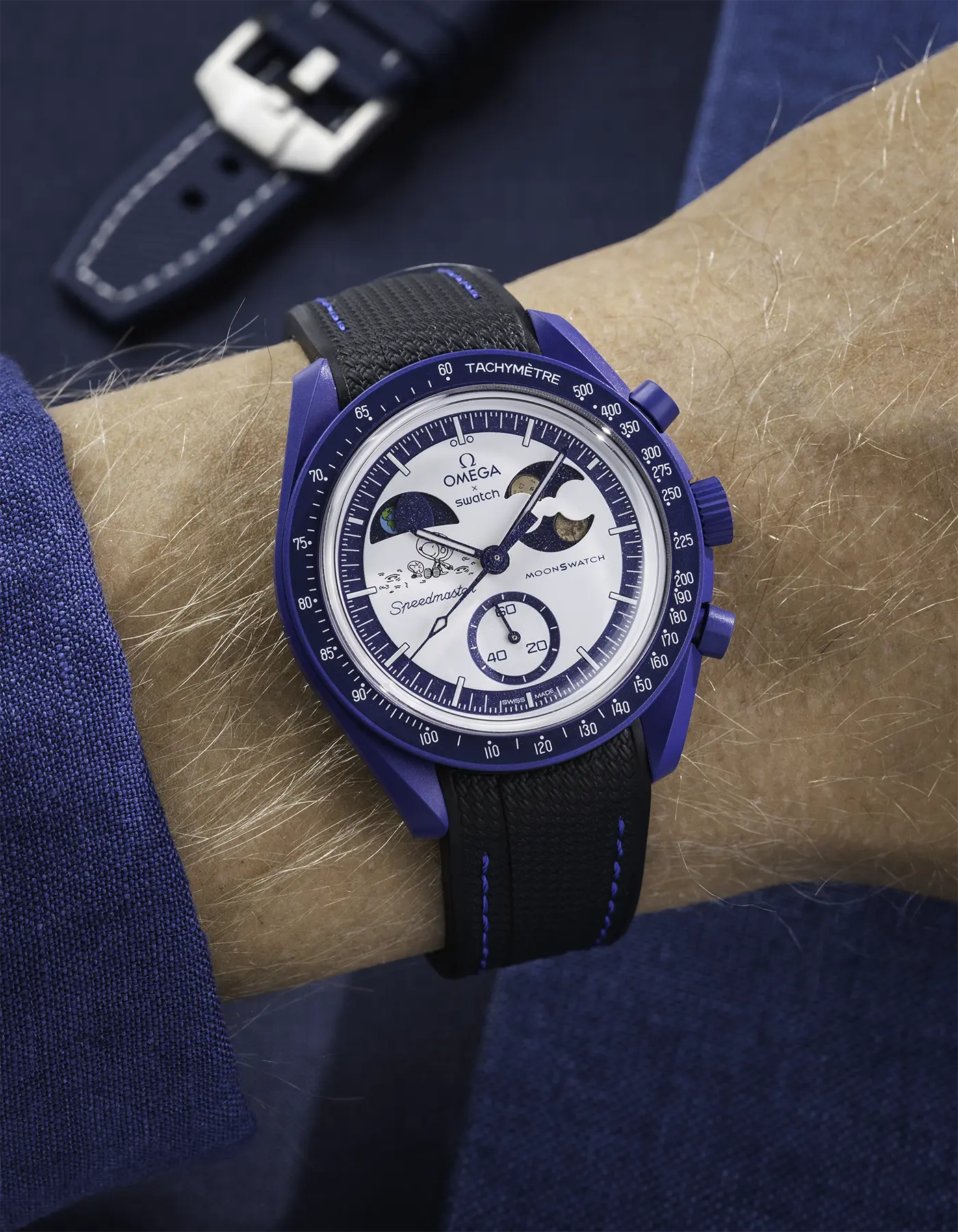 Rubber Strap For Omega x Swatch MoonSwatch Mission To Earthphase - Moonshine Gold - Image 14