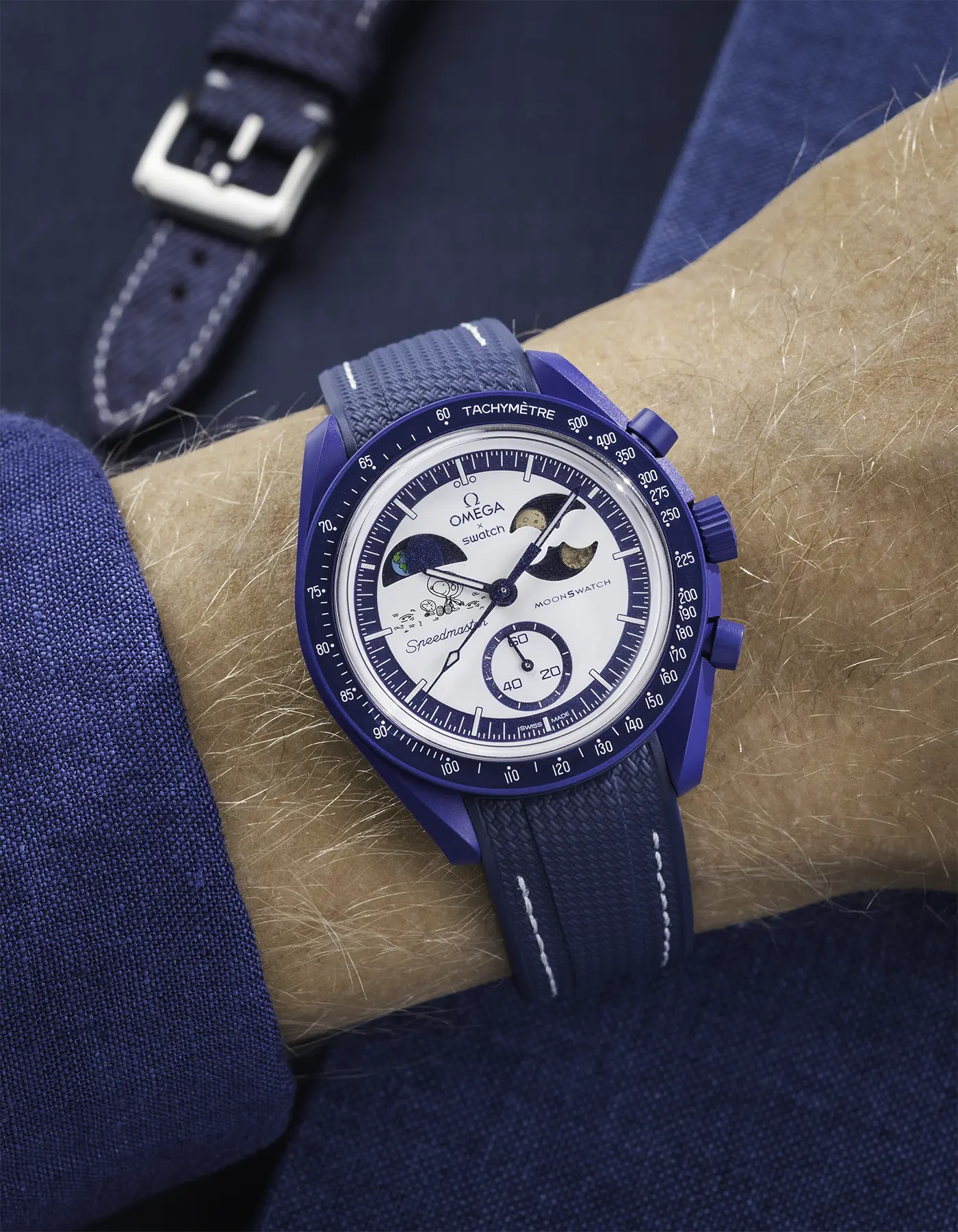 Rubber Strap For Omega x Swatch MoonSwatch Mission To Earthphase - Moonshine Gold - Image 2