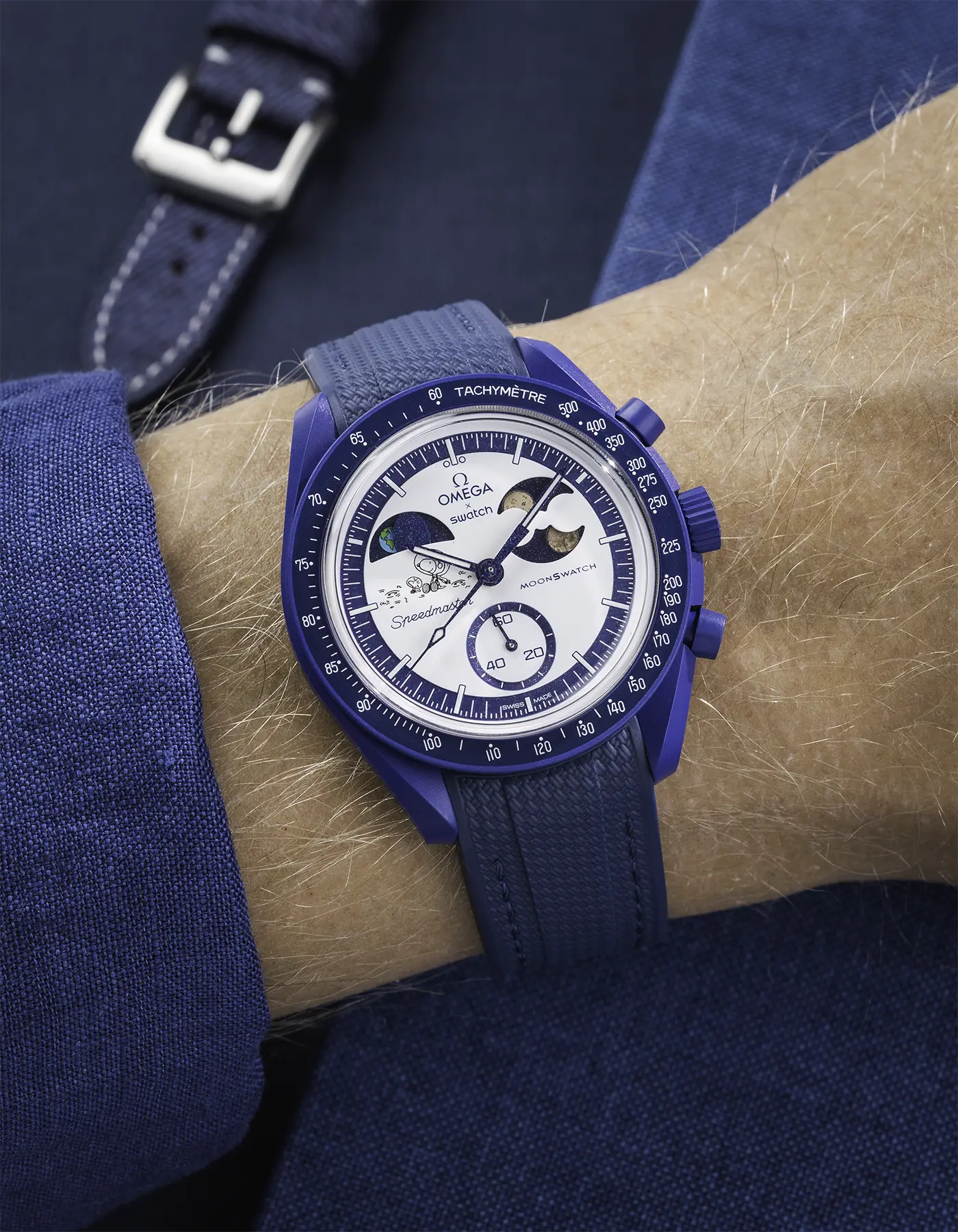 Rubber Strap For Omega x Swatch MoonSwatch Mission To Earthphase - Moonshine Gold - Image 5
