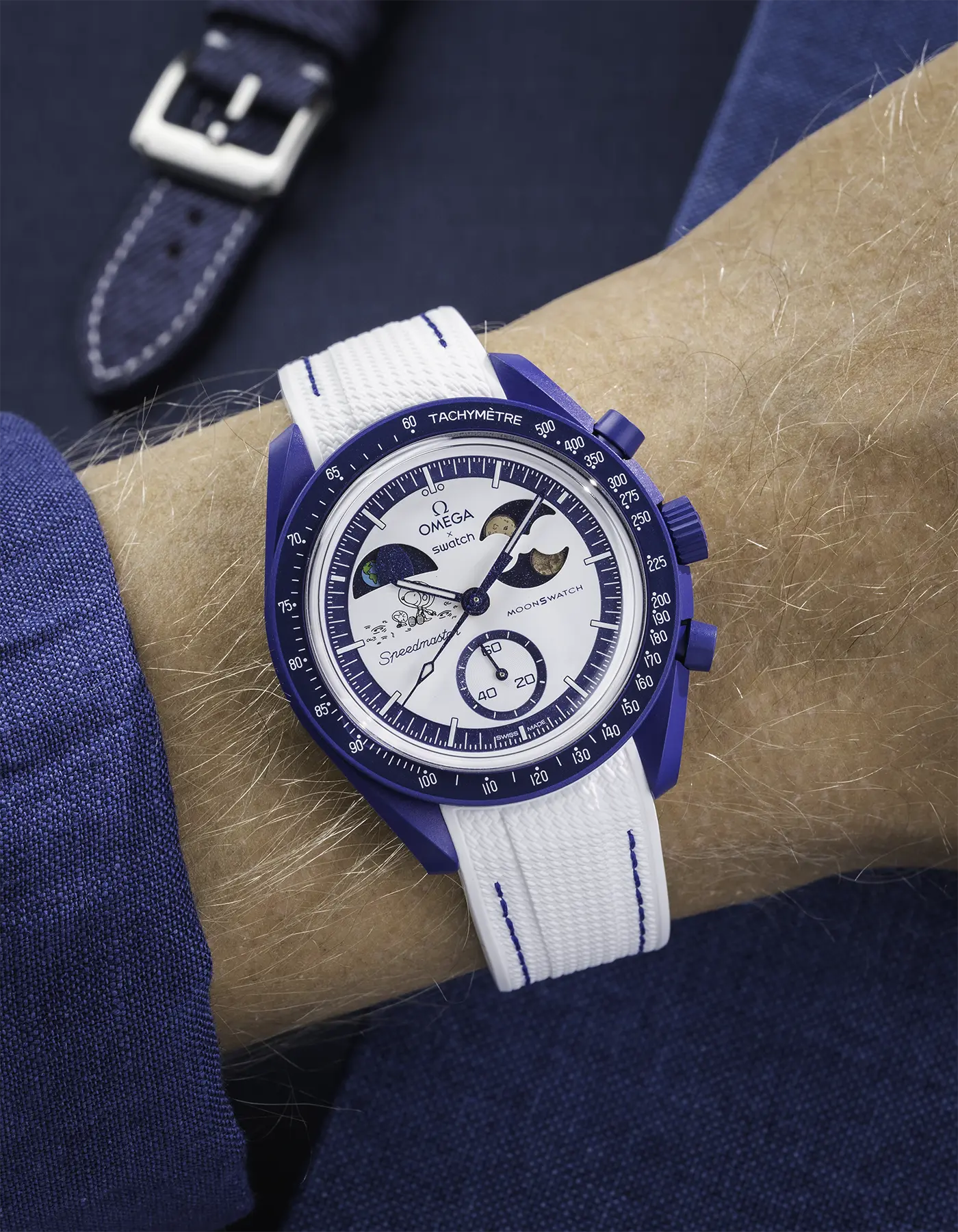 Rubber Strap For Omega x Swatch MoonSwatch Mission To Earthphase - Moonshine Gold - Image 8